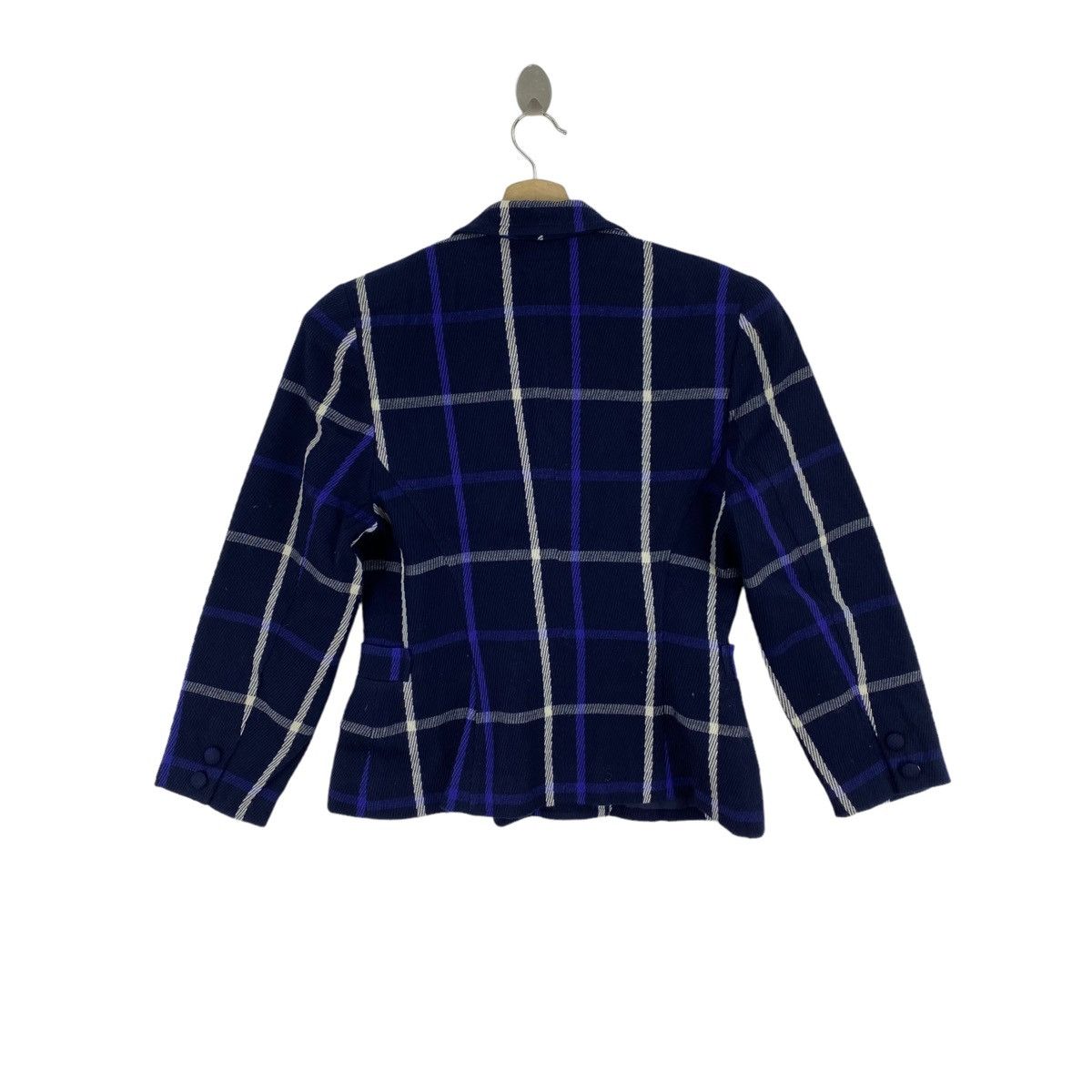 Other ELLE SPORTS Italian Designer Check Tartan Blue Blazer Coat Size S / US 4 / IT 40 - 2 Thumbnail