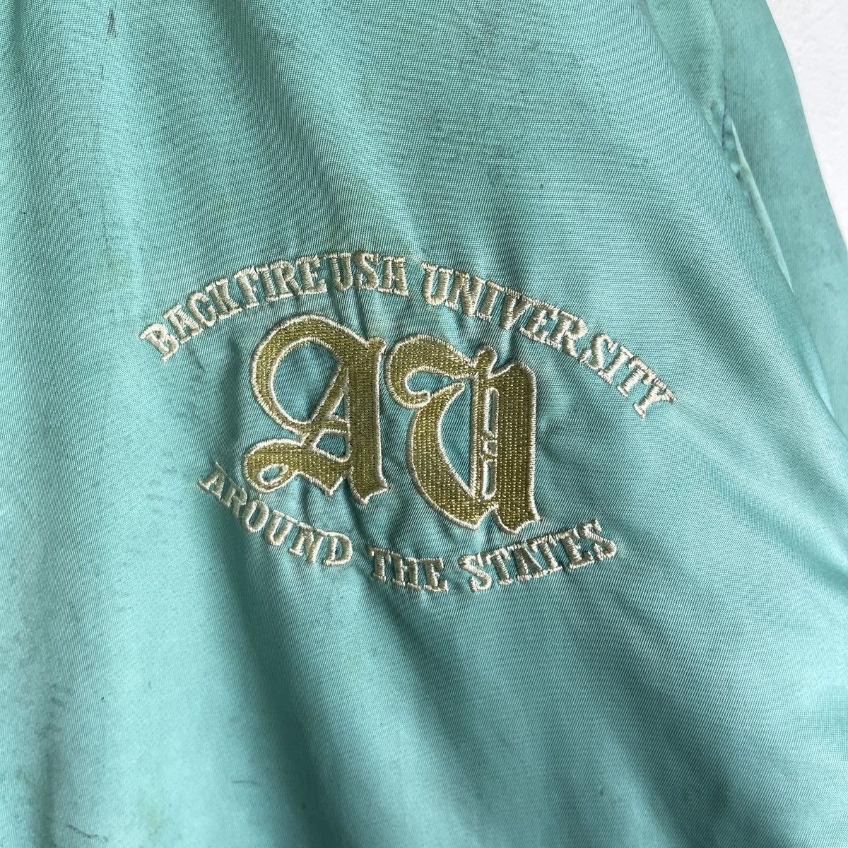 Vintage Vintage Back Fire USA University Bomber Jacket 93 Mint Green Size US M / EU 48-50 / 2 - 5 Thumbnail