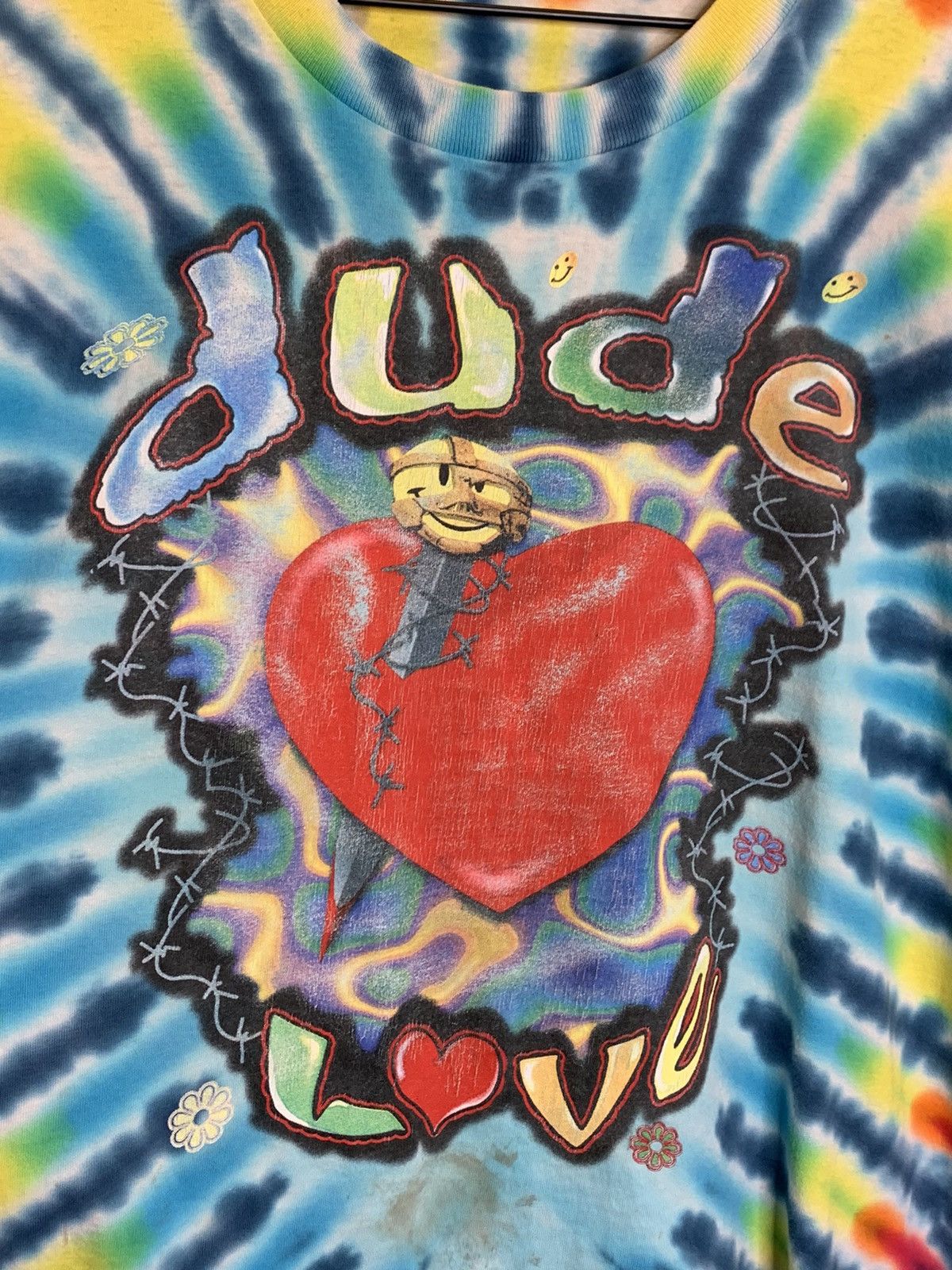 Vintage × WWE × WWF RARE Vintage 1997 Dude Love Mick Foley WWF WWE Tie Dye Shirt Size US XL / EU 56 / 4 - 3 Thumbnail