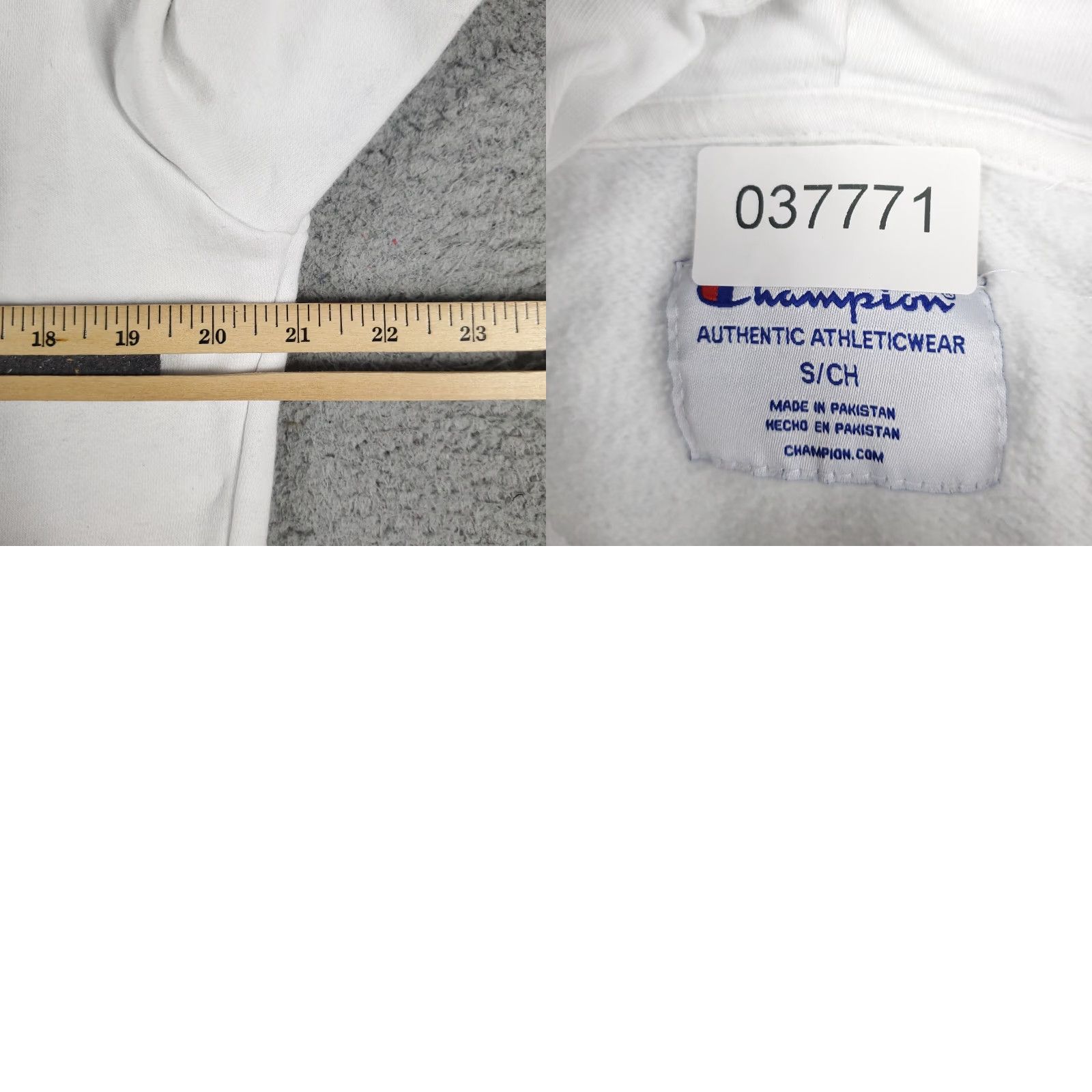 Champion VINTAGE Champion Pullover Hoodie Men Small White Casual Sweatshirt Fleece Logo Zipper Sports Size US S / EU 44-46 / 1 - 8 Thumbnail
