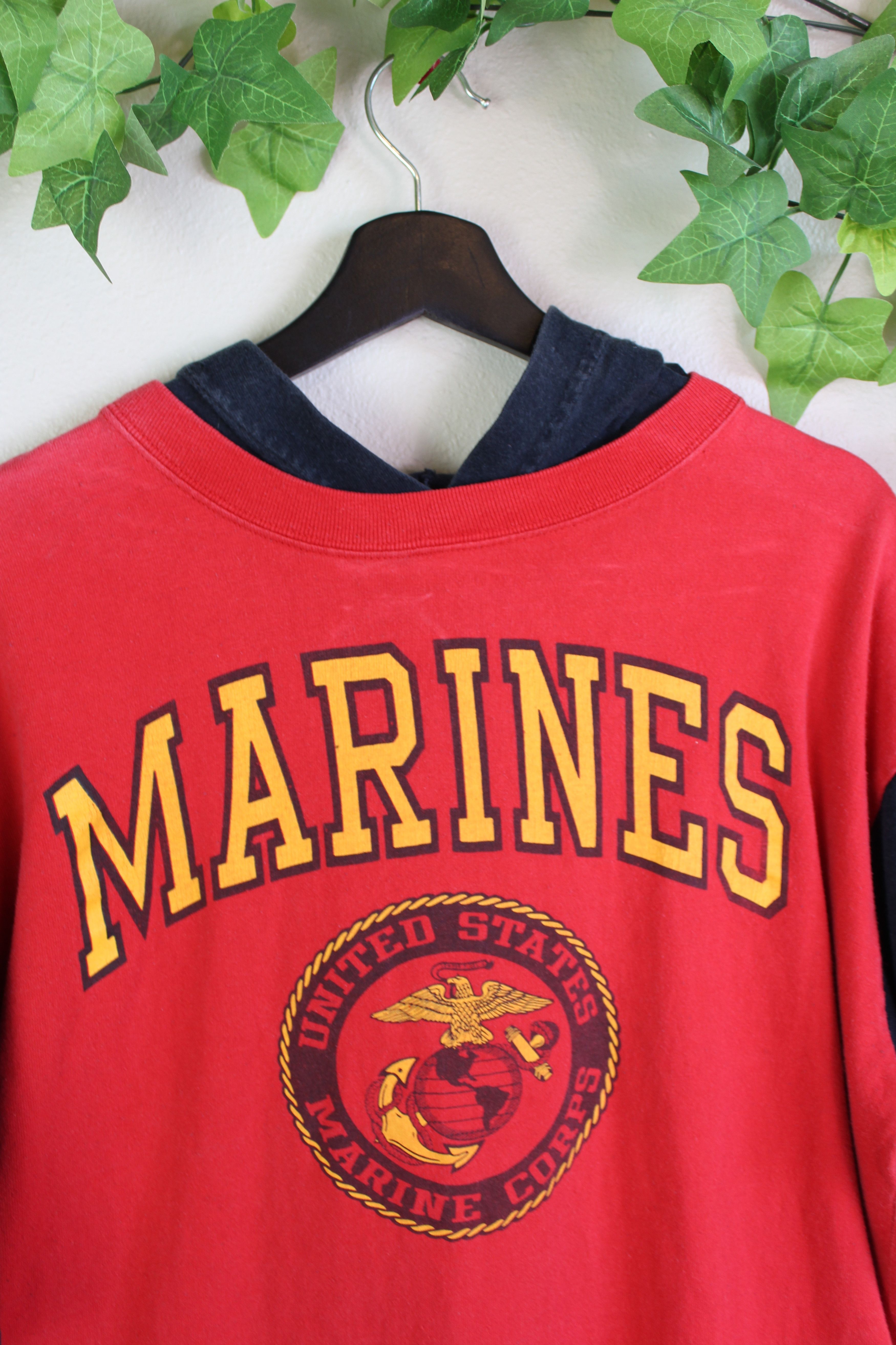Other Vintage USMC Hooded 2 Tone T-Shirt Size US L / EU 52-54 / 3 - 2 Thumbnail