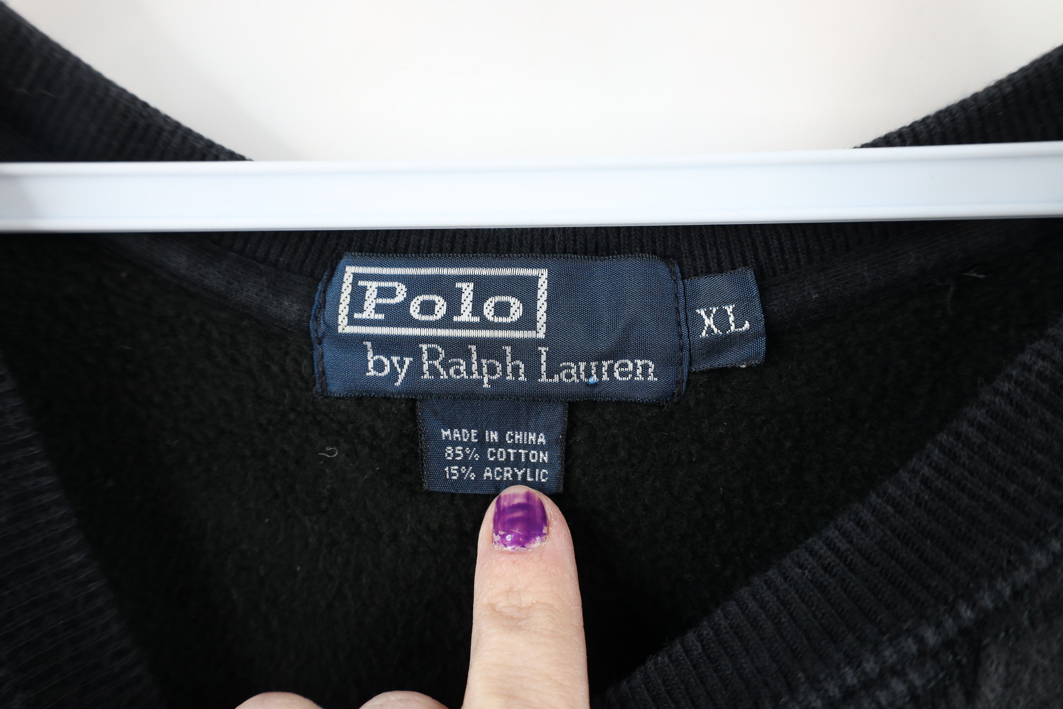 Ralph Lauren Vintage 90s Ralph Lauren Blank Crewneck Sweatshirt Black Size US XL / EU 56 / 4 - 5 Thumbnail