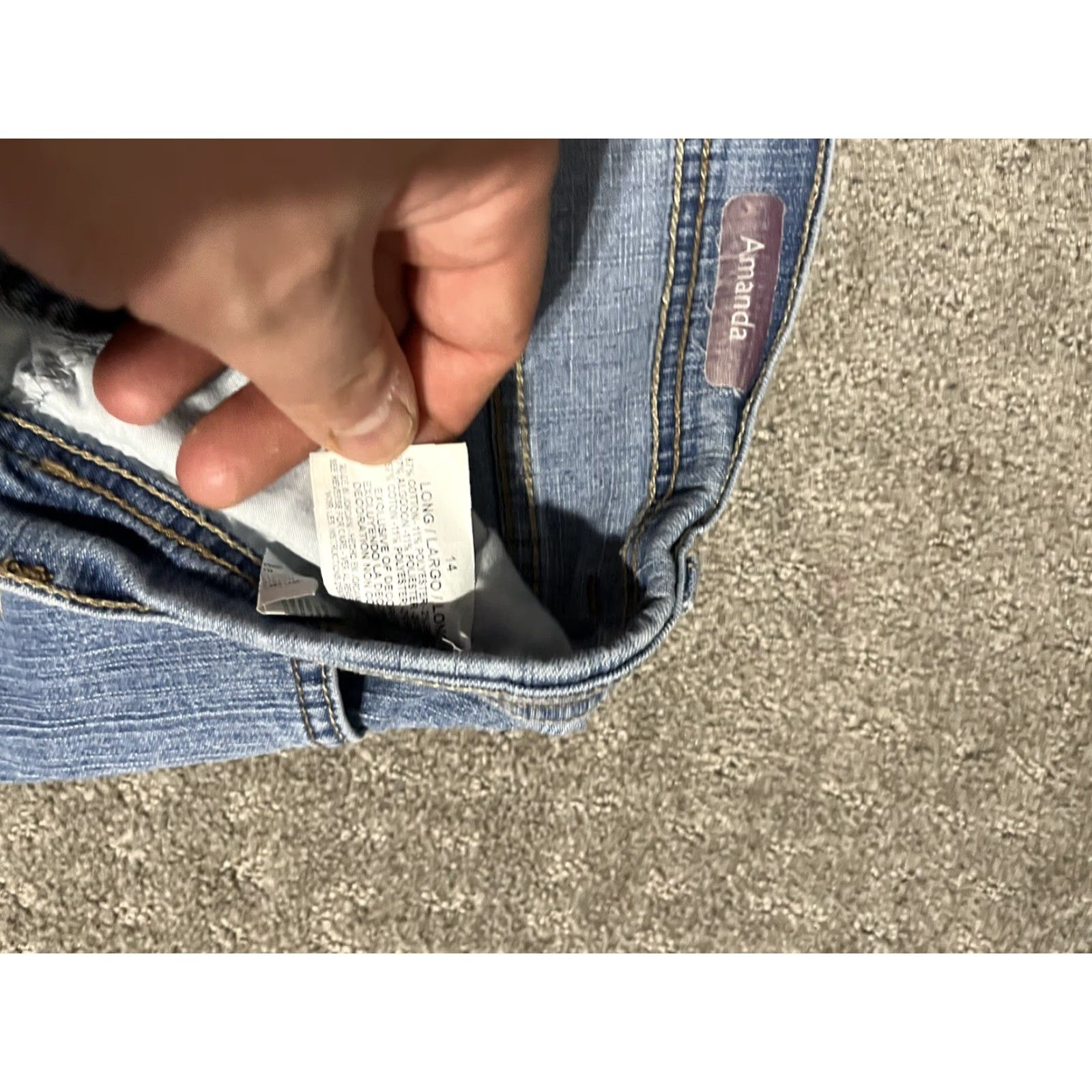 Gloria Vanderbilt Gloria Vanderbilt Jeans Womens 14 Short Amanda Straight Denim Medium Wash Solid Jeans Size 36" / US 14 / IT 50 - 6 Thumbnail