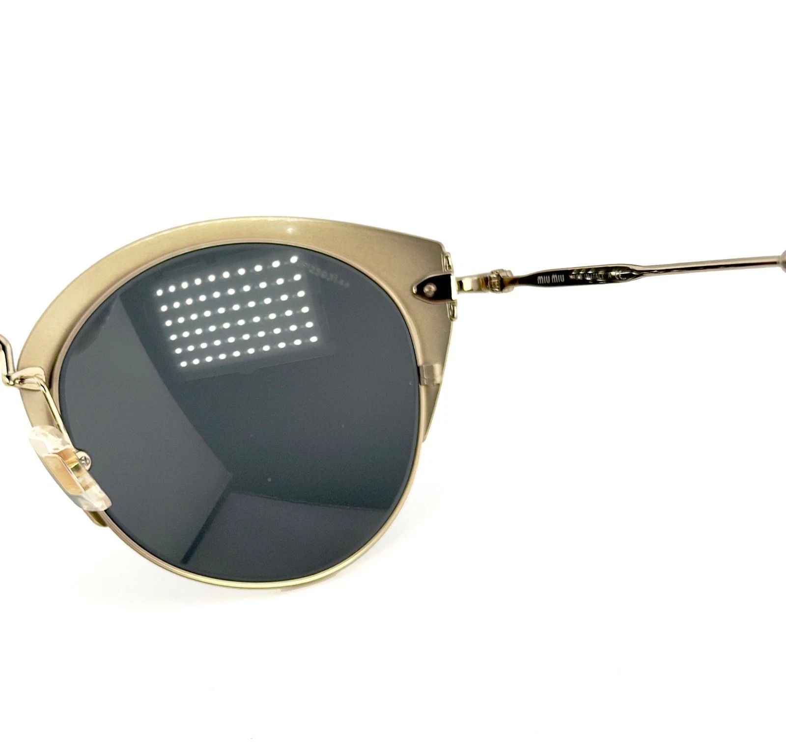 Miu Miu MIU MIU MU53RS 53R Round Blue Metal Oval Sunglasses 53RS Size ONE SIZE - 8 Thumbnail