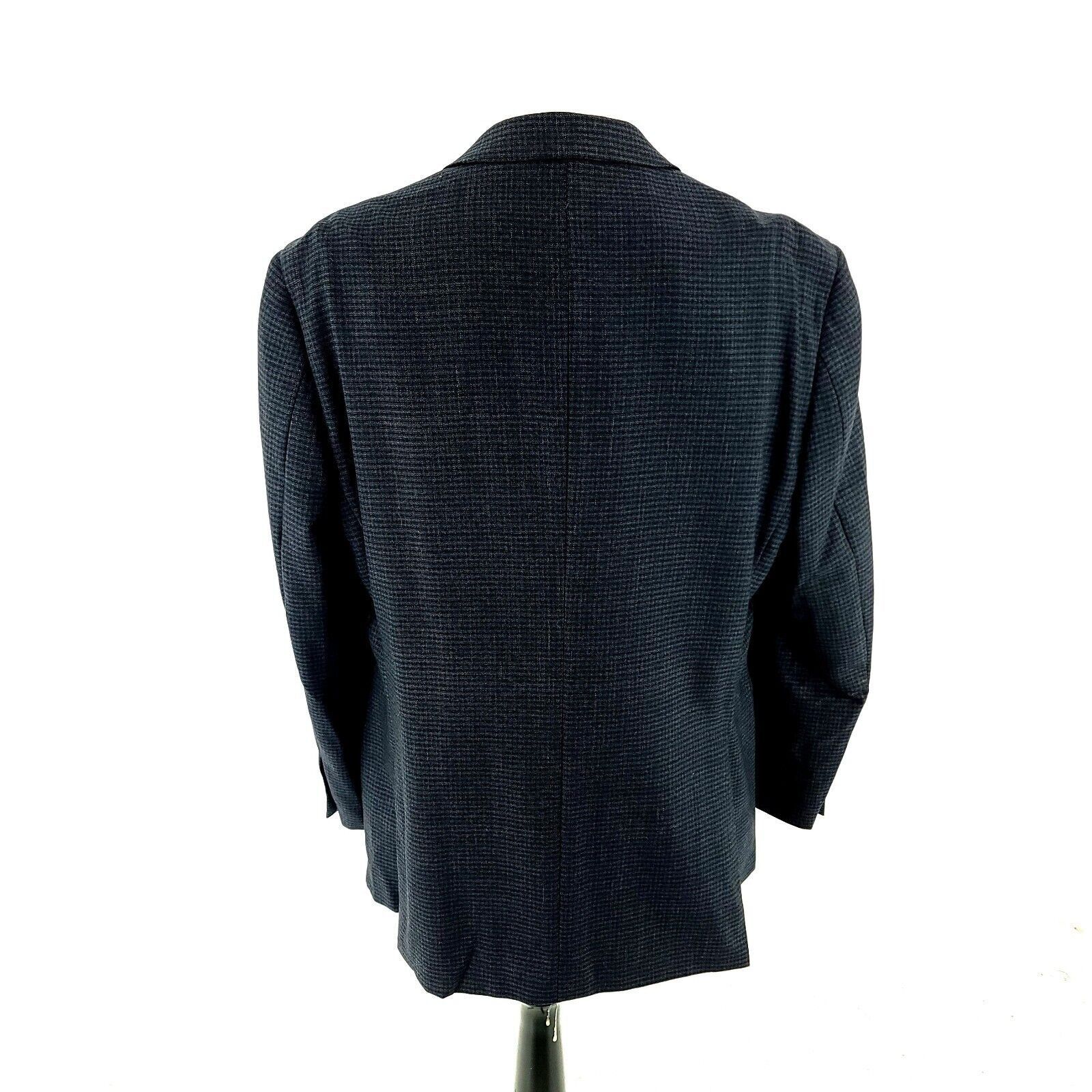 Pronto Uomo Pronto Uomo Platinum Wool 2 Button Sport Coat 42R Blue Check Size 42R - 6 Thumbnail