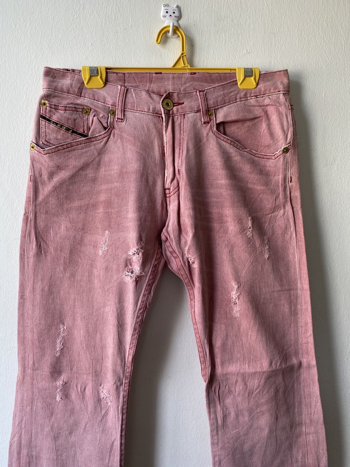 If Six Was Nine Japanese Brand Apestein Flare Distressed Denim Size US 31 - 3 Thumbnail