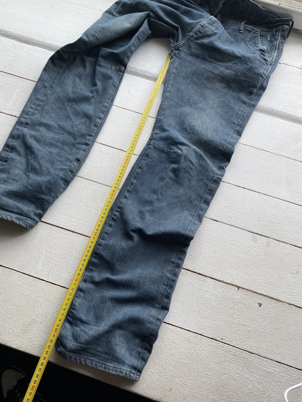 G-Star × Vintage G Star Vntg Punk Gothic Blue Straight Jeans Avant Garde Size US 34 / EU 50 - 13 Thumbnail
