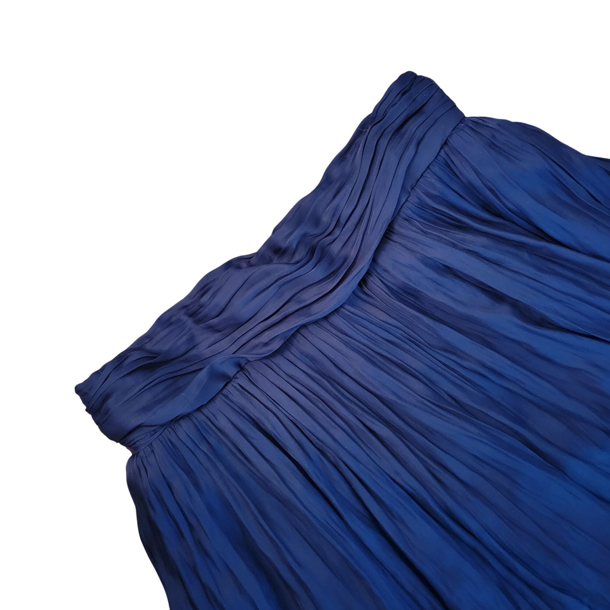 J.Crew J Crew Point Sur Navy Blue Pleated Maxi Skirt 6 Formal Elega Size 28" / US 6 / IT 42 - 2 Thumbnail