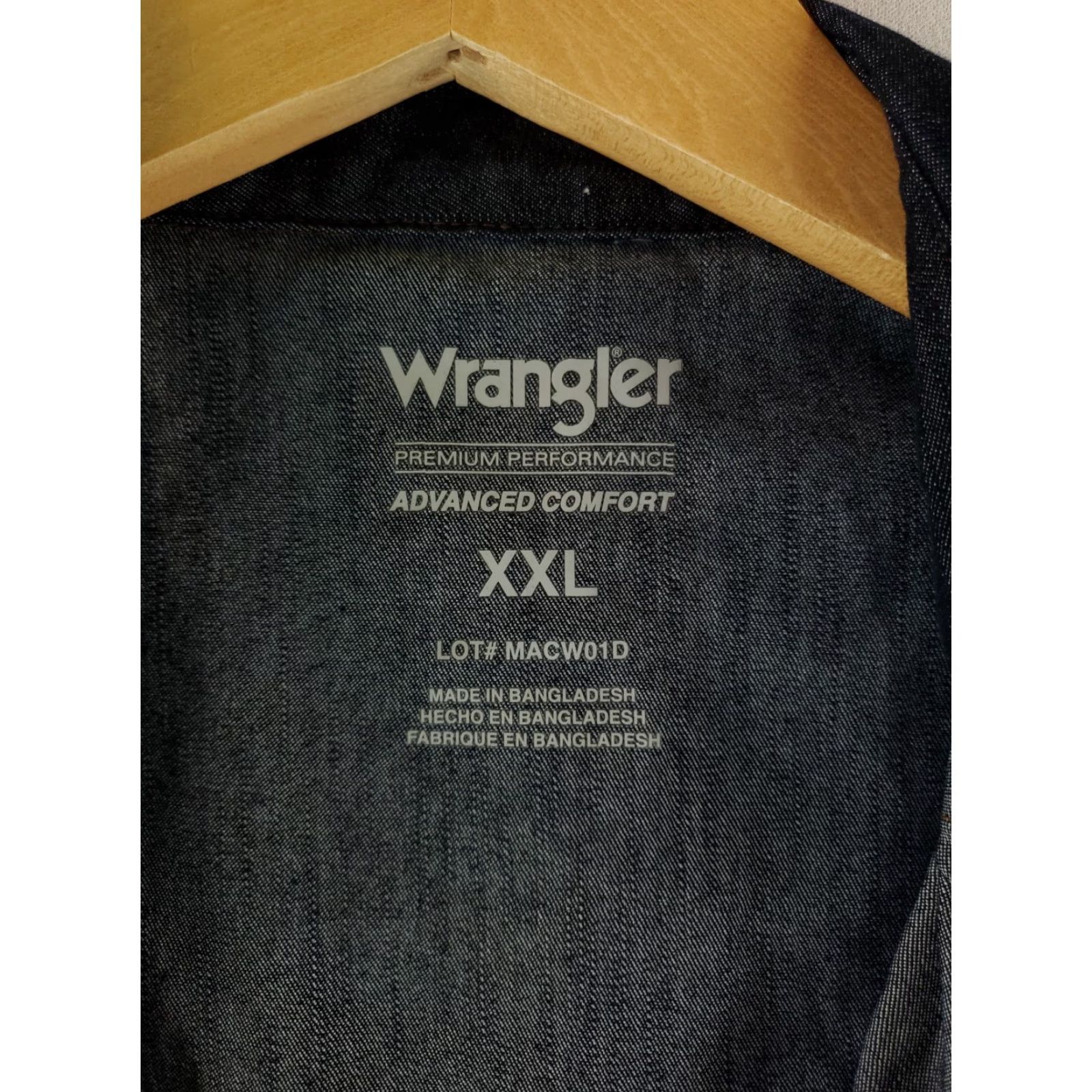 Wrangler Wrangler Pearl Snap Shirt Blue Mens XXL Advanced Comfort Poly Cotton Blend Long Sleeve Shirt Size US XXL / EU 58 / 5 - 2 Thumbnail
