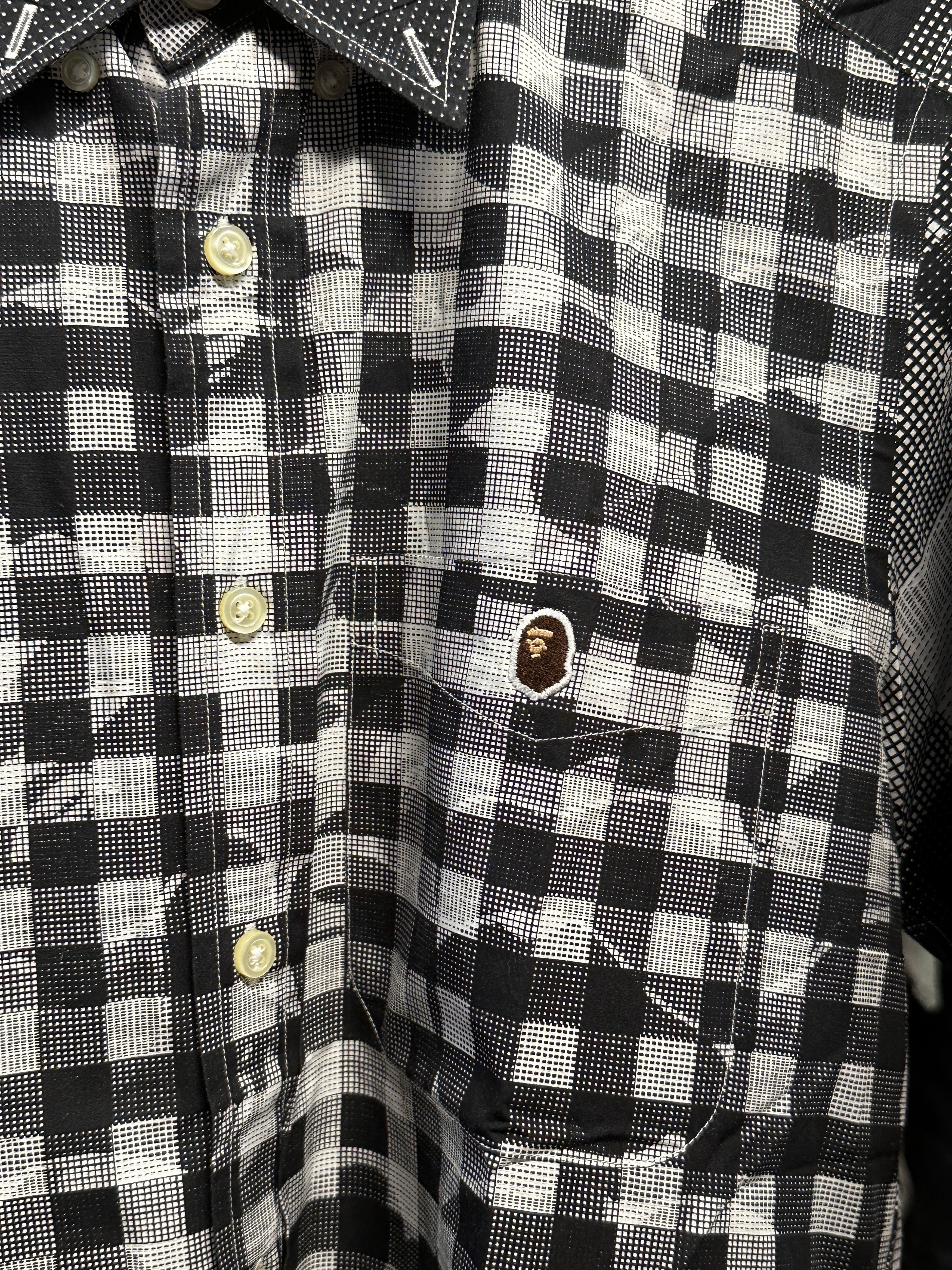 Bape BAPE Checkered Black and White Camo Button Up Size US L / EU 52-54 / 3 - 3 Thumbnail