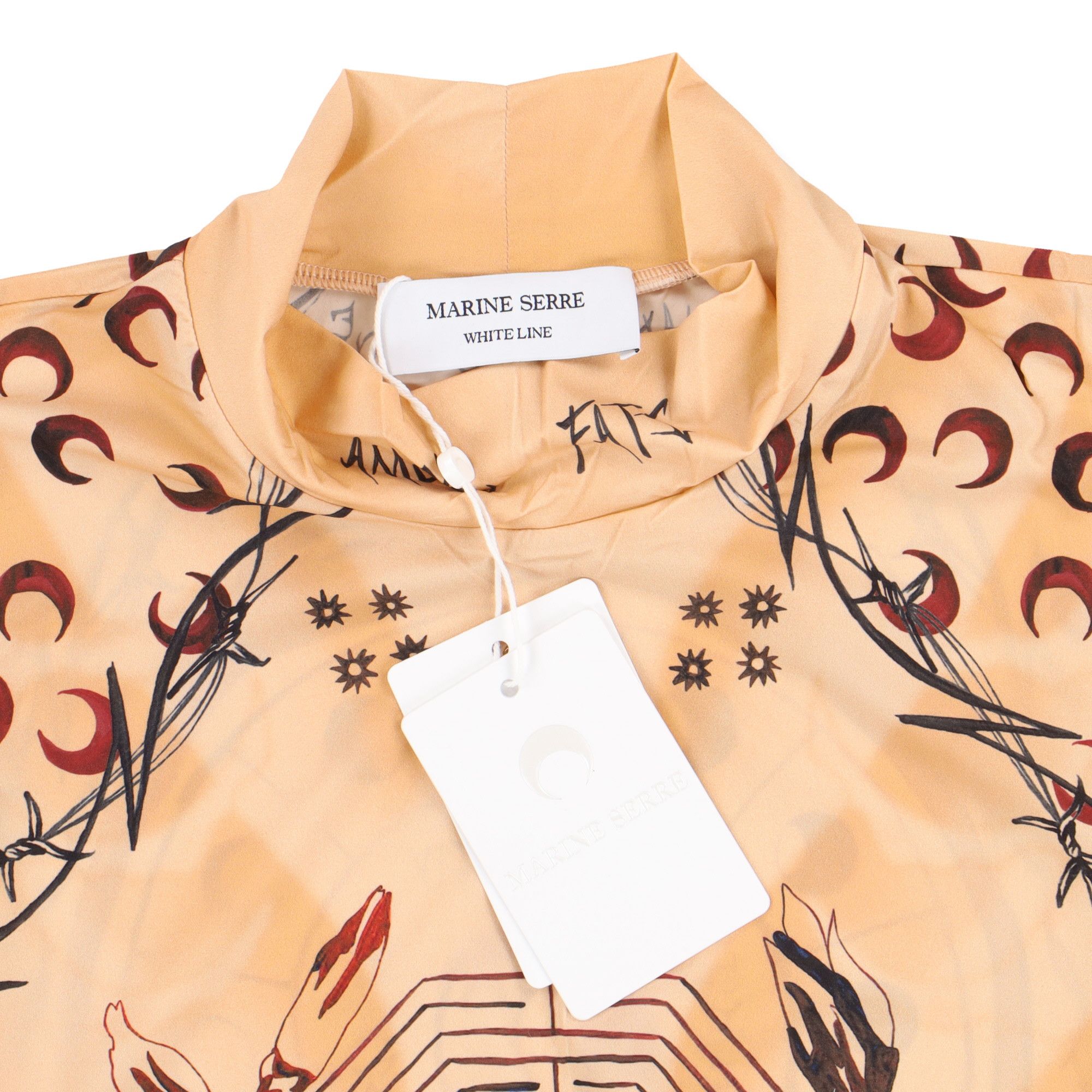 Marine Serre Whiteline Tan Tattoo Moon Logo Print Second Skin Top Size XL / US 12-14 / IT 48-50 - 8 Thumbnail
