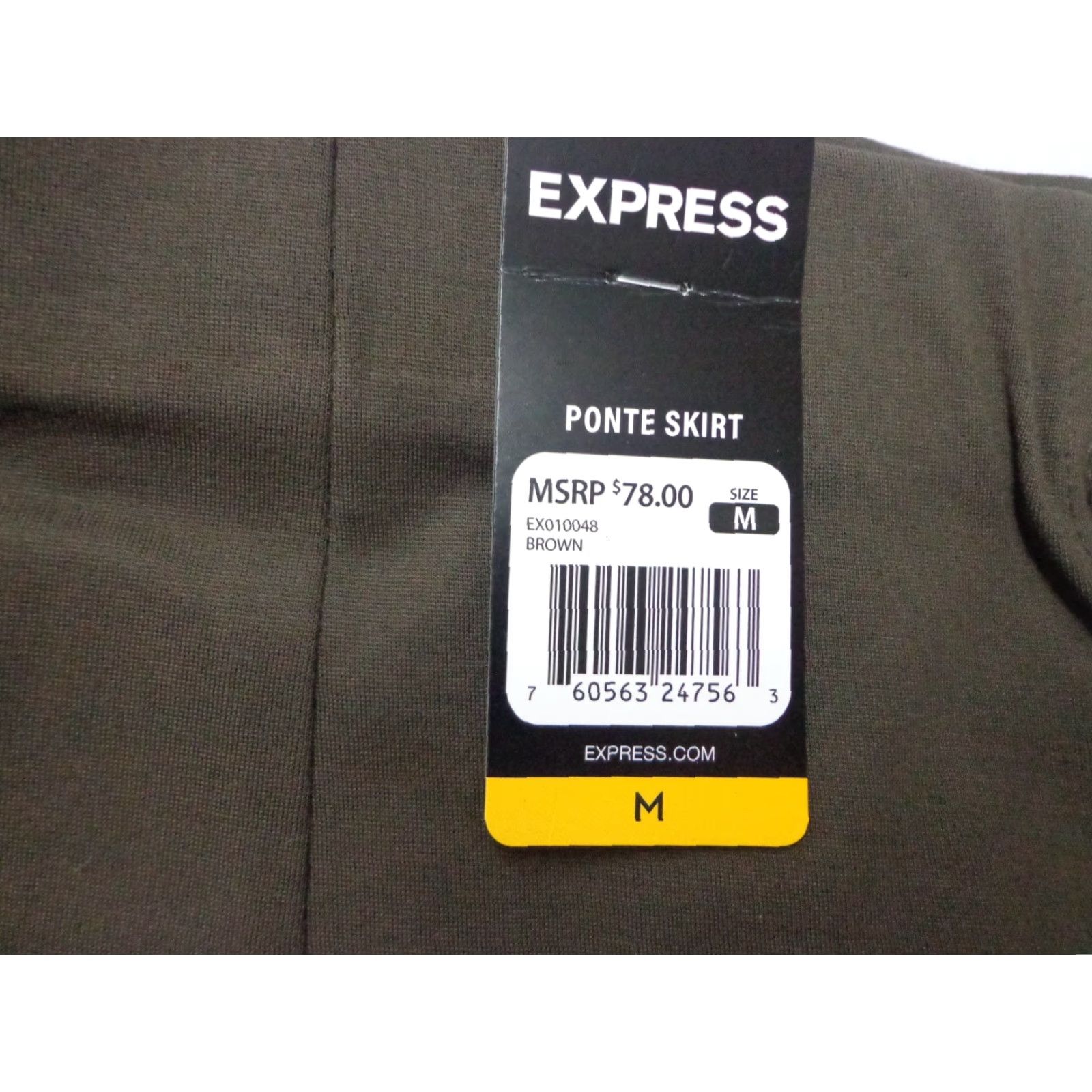 Express Express Women's Skirt Ponte Pull On Soft Stretch Brown M Short Mini Size 32" / US 10 / IT 46 - 2 Thumbnail