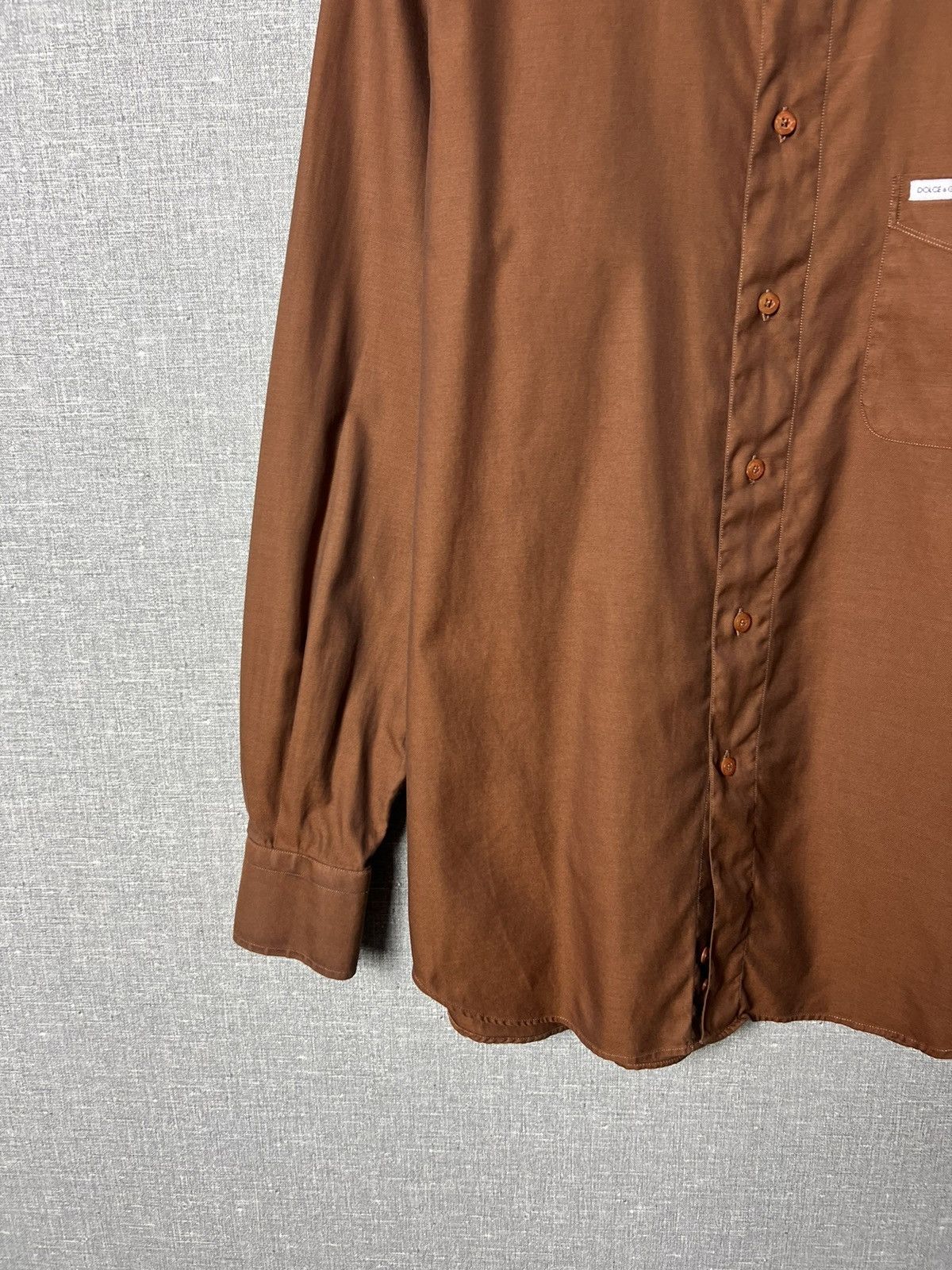 Dolce & Gabbana Dolce & Gabbana Button Up Long Sleeve Shirt Brown Size M Size US M / EU 48-50 / 2 - 6 Thumbnail