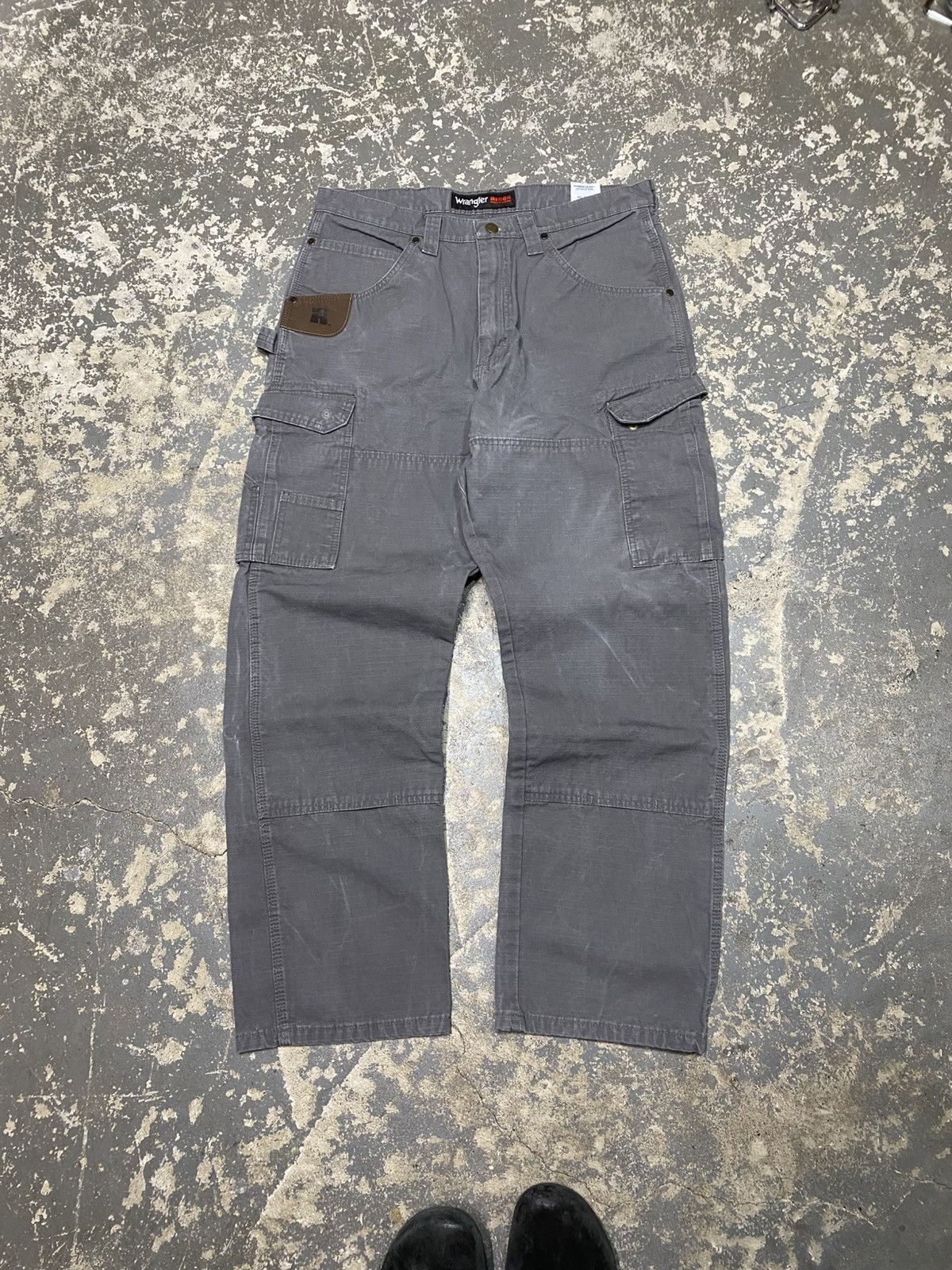Carhartt × Dickies × Vintage Vintage Wrangler Riggs Carpenter Double Knee Baggy Fit Pants Size US 35 - 1 Thumbnail