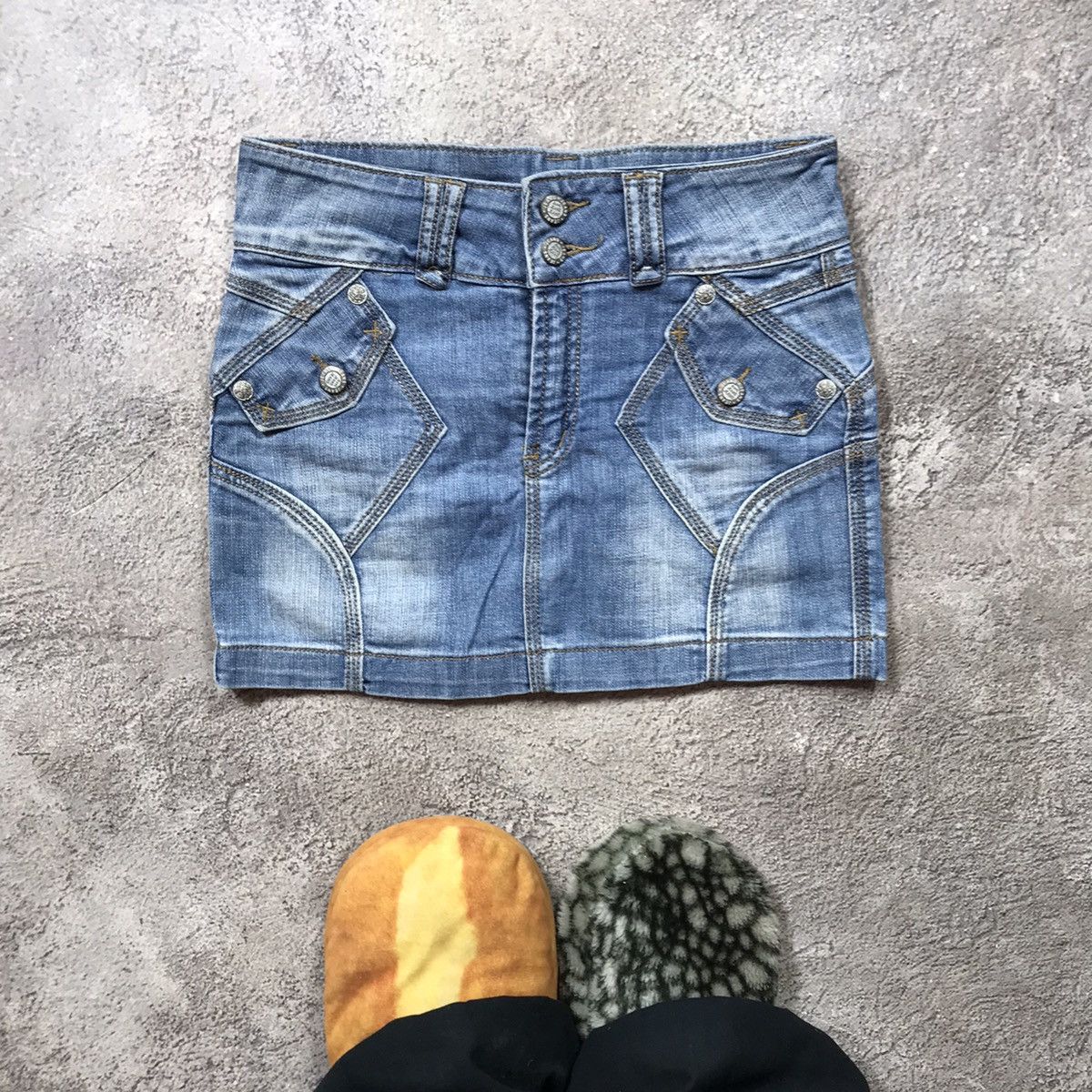 vintage mini skirt japan denim streetwear style Y2K