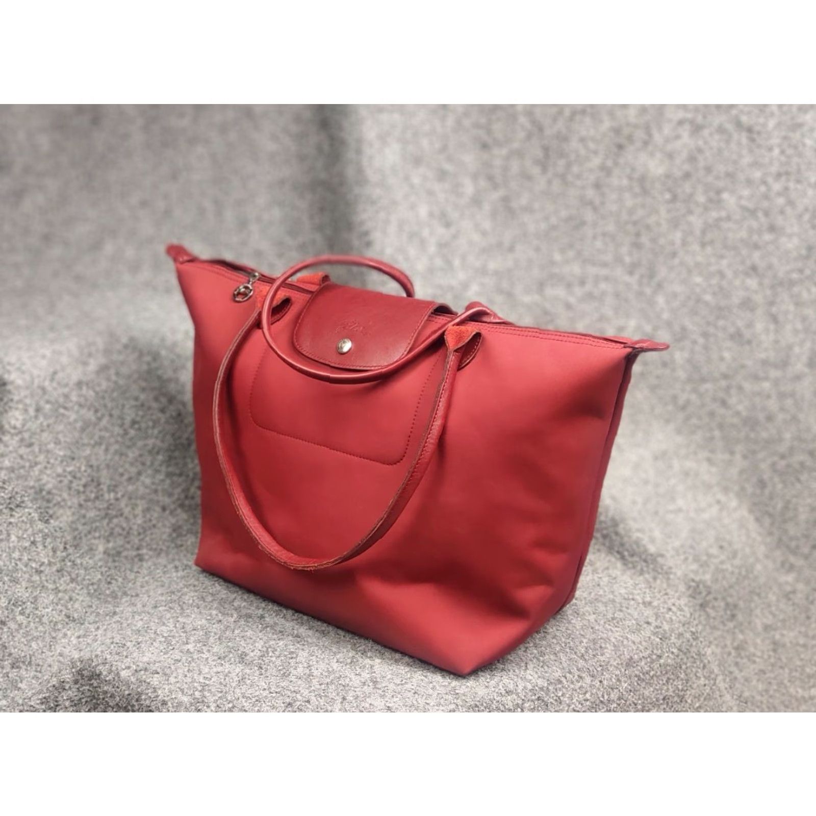 Longchamp Longchamp Le Pliage Néo wine red-colored nylon and leather tote bag Handbag Size ONE SIZE - 4 Thumbnail