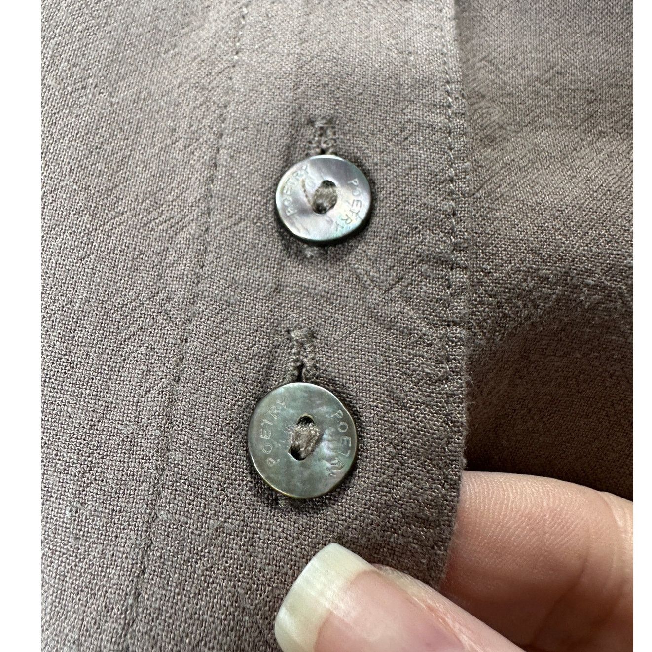 Other NWT Poetry Brown Funnel Neck Button Long Sleeve Blouse 12 Size XL / US 12-14 / IT 48-50 - 6 Thumbnail