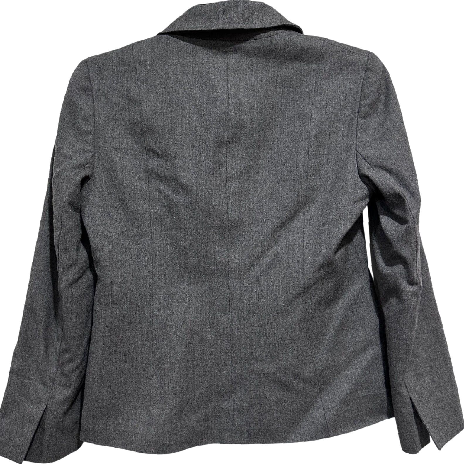 Theory Theory Blazer Women Size 6 Gray Wool Blend 2 Button Notch Lapel Office Minimalist Workwear Slim Regular Fit Short Sleeve Jacket Size M / US 6-8 / IT 42-44 - 2 Thumbnail