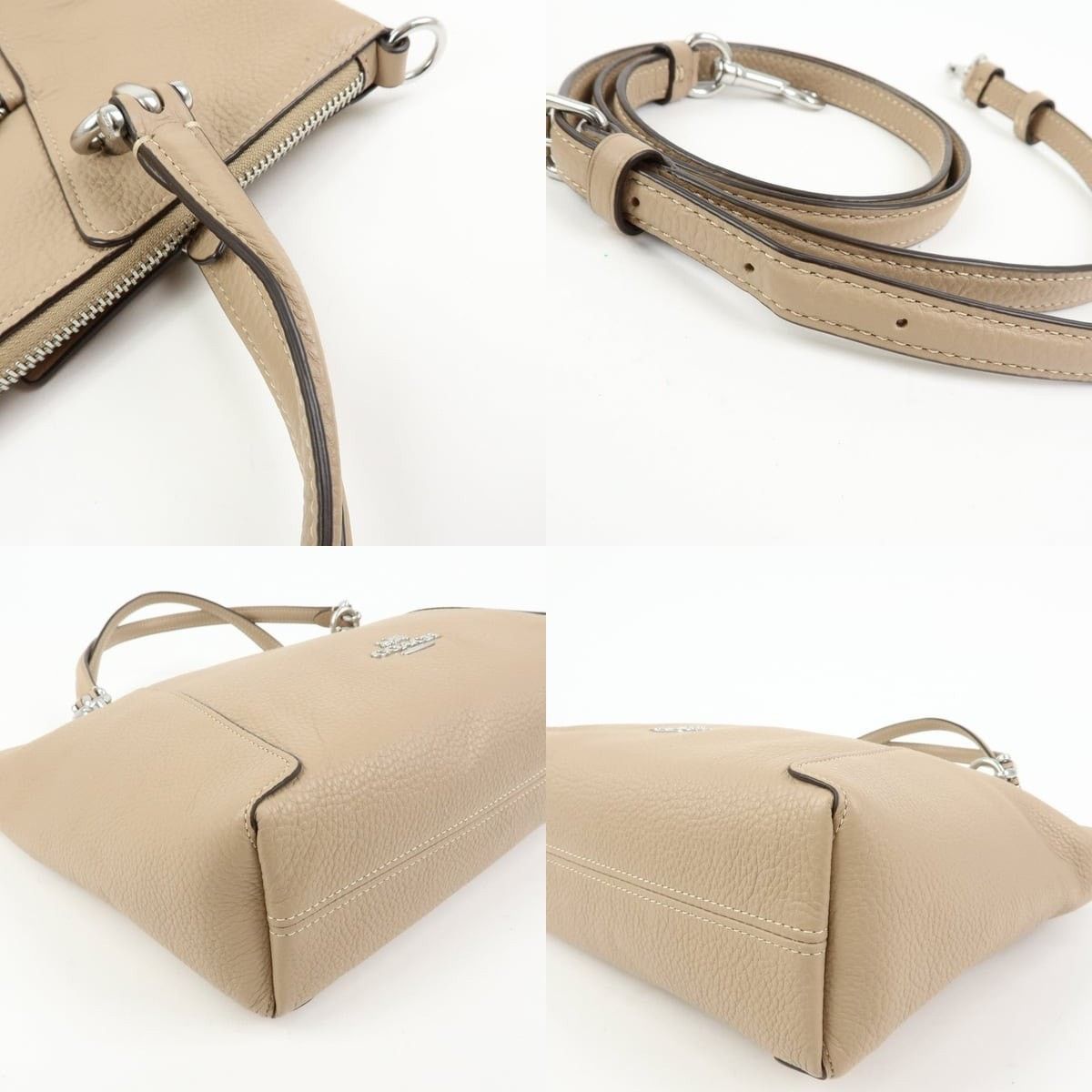 Coach Coach Kacey Leather Shoulder Bag Beige Size ONE SIZE - 4 Thumbnail