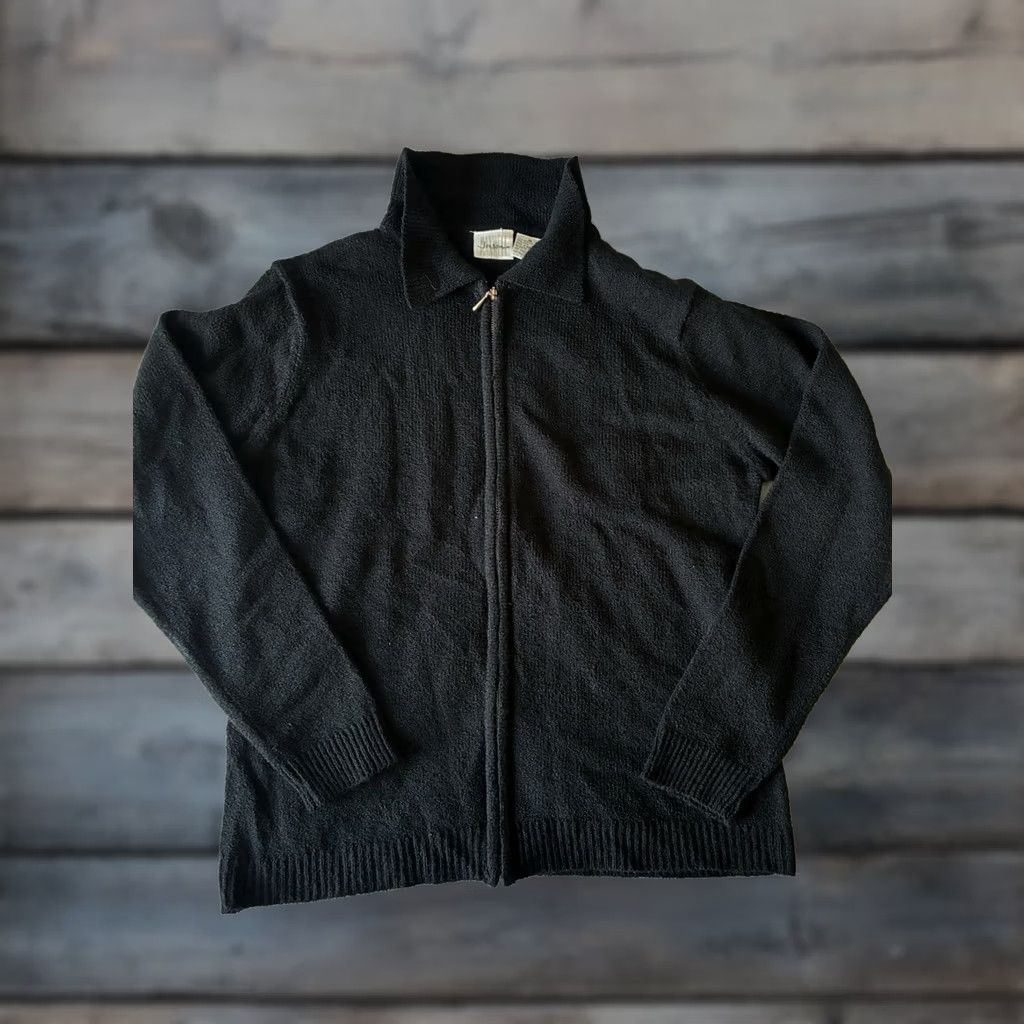 Vintage VINTAGE Jason Maxwell Full Zip Sweater Wool Blend Mens M Long Sleeve Black Wool Blend Medium Size US M / EU 48-50 / 2 - 1 Thumbnail