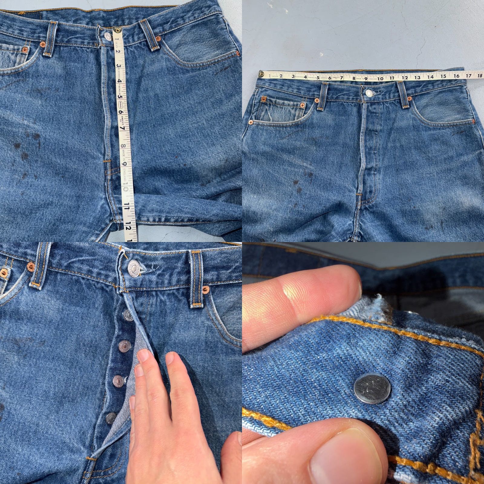 Levi's VINTAGE Levi's 501 Jeans Straight 90s USA Blue 36x34 Regular Men Size US 36 / EU 52 - 8 Thumbnail