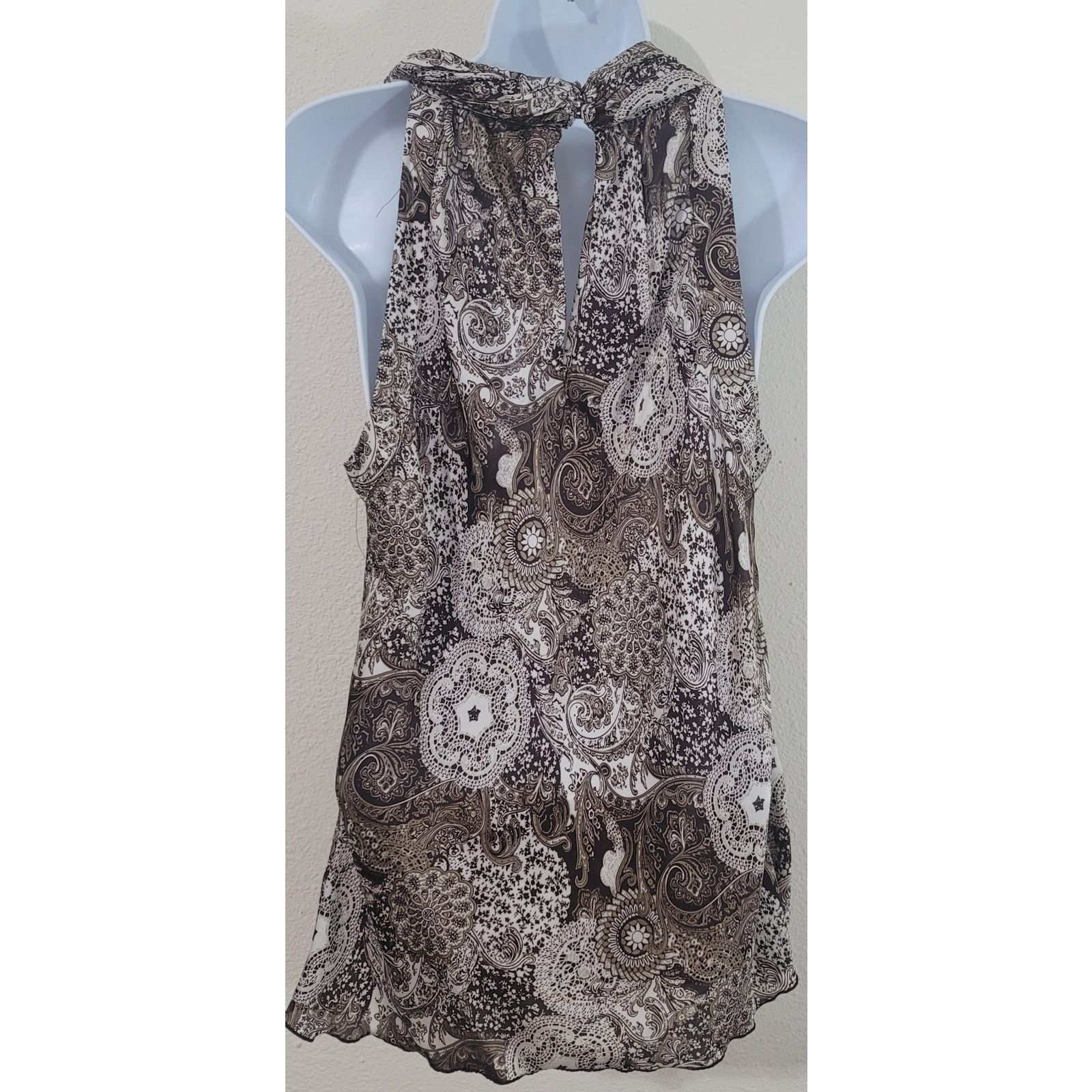 Other Dressbarn Brown White Floral Rolled Collar Shirt Medium Size M / US 6-8 / IT 42-44 - 3 Thumbnail