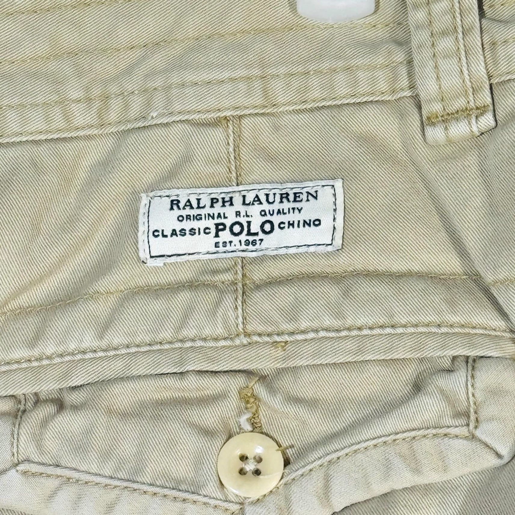 Polo Ralph Lauren Polo by Ralph Lauren Shorts Cargo Cotton Beige 11 Inseam Mens 32 Cargo Pockets Flat Front Zip Fly Classic Polo Chino Vintage? No (omit) Size US XS / EU 42 / 0 - 7 Thumbnail