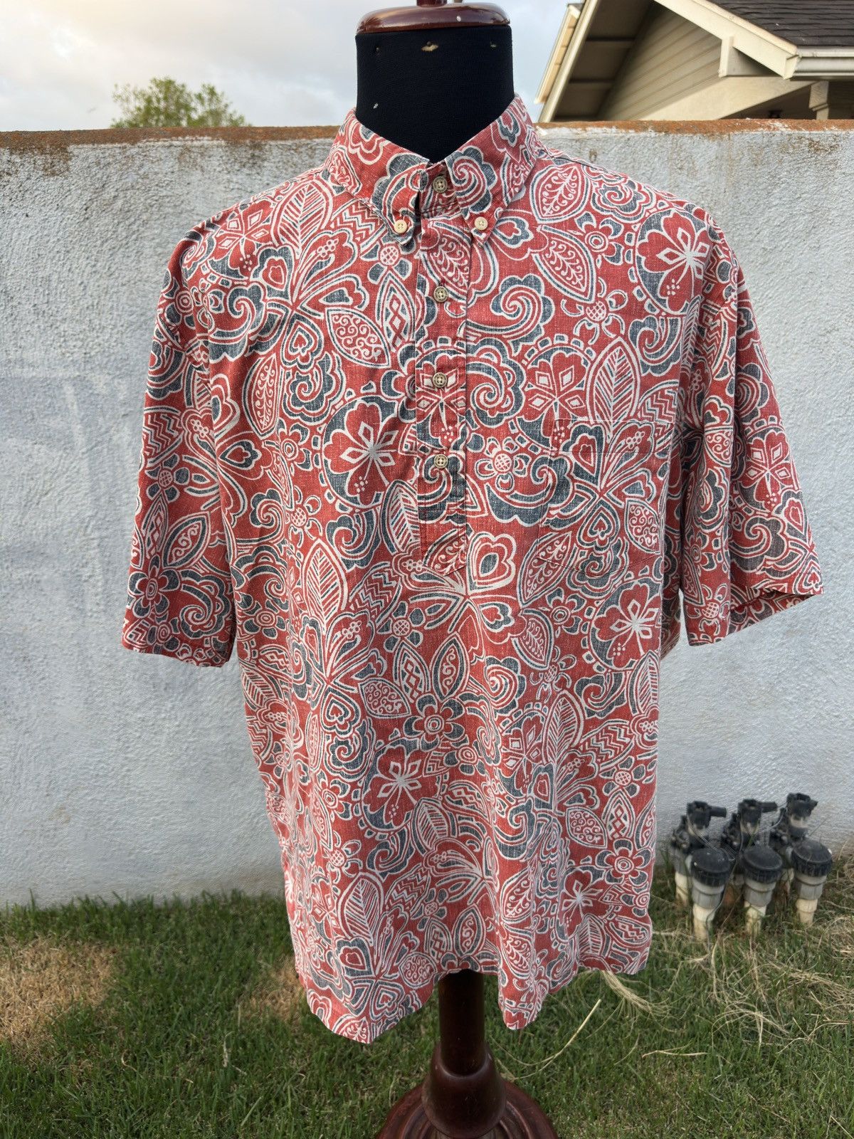 Reyn Spooner Reyn Spooner Hawaiian Print 3/4 Button Red Men's XXL Size US XXL / EU 58 / 5 - 1 Thumbnail