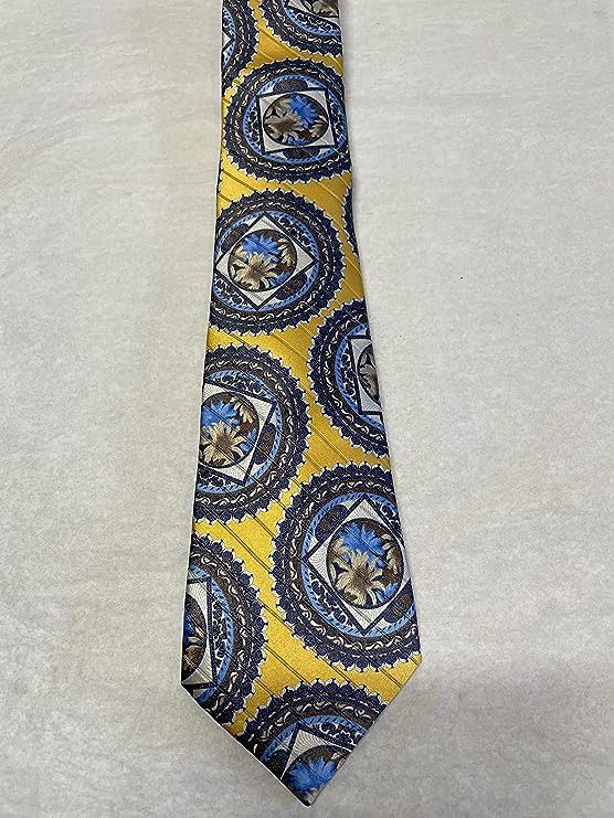 Ermenegildo Zegna Ermenegildo Zegna Metallic Circle Medallion Yellow Tie Size ONE SIZE - 3 Thumbnail