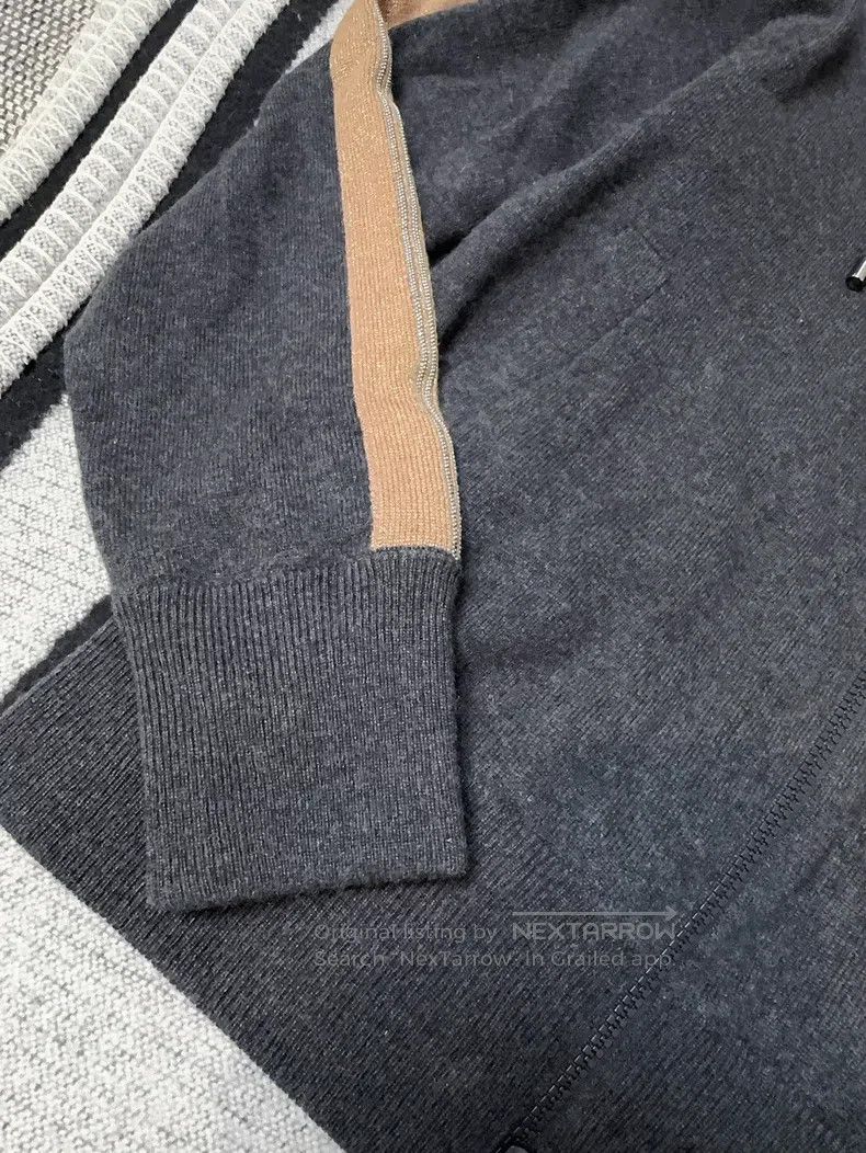 Brunello Cucinelli Brunello Cucinelli Dark Gray and Khaki Color Cashmere Hood Size S / US 4 / IT 40 - 5 Thumbnail