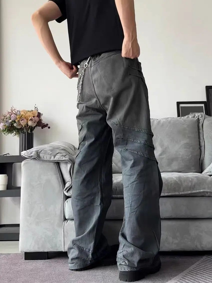 Designer × Japanese Brand Faded Washed Loose Fit Straight Leg Denim Trousers Size US 34 / EU 50 - 4 Thumbnail