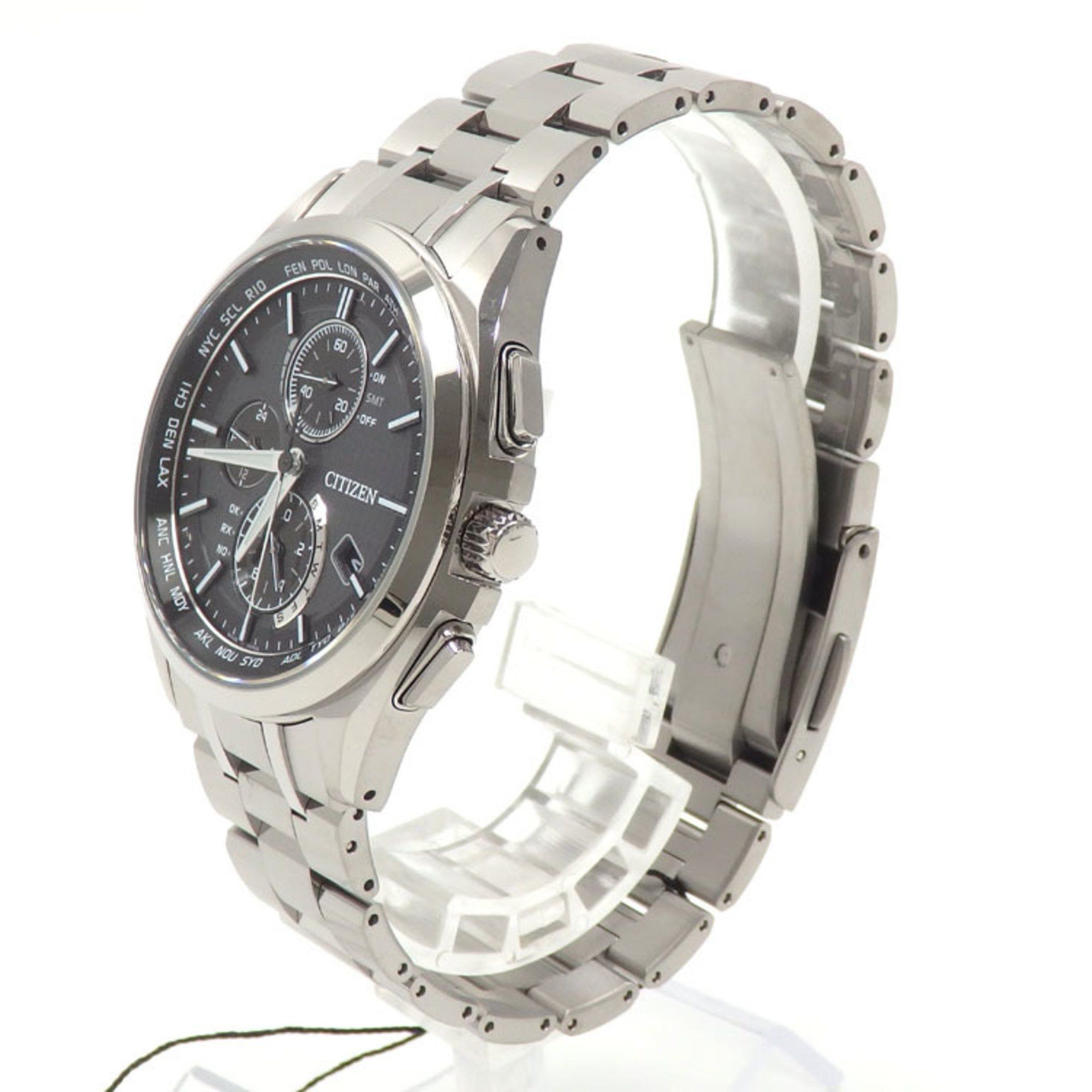 image of Citizen Watch Atessa Men's Eco Drive Super Titanium H804-T018696 Solar Light Rechargeable Radio Bla