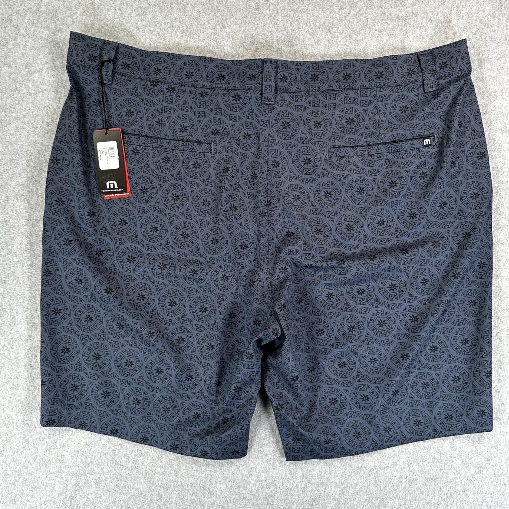 TravisMathew TravisMathew Golf Shorts Mens 42 Blue Geometric Print Stretch Beyond The Limits Size US 42 / EU 58 - 6 Thumbnail