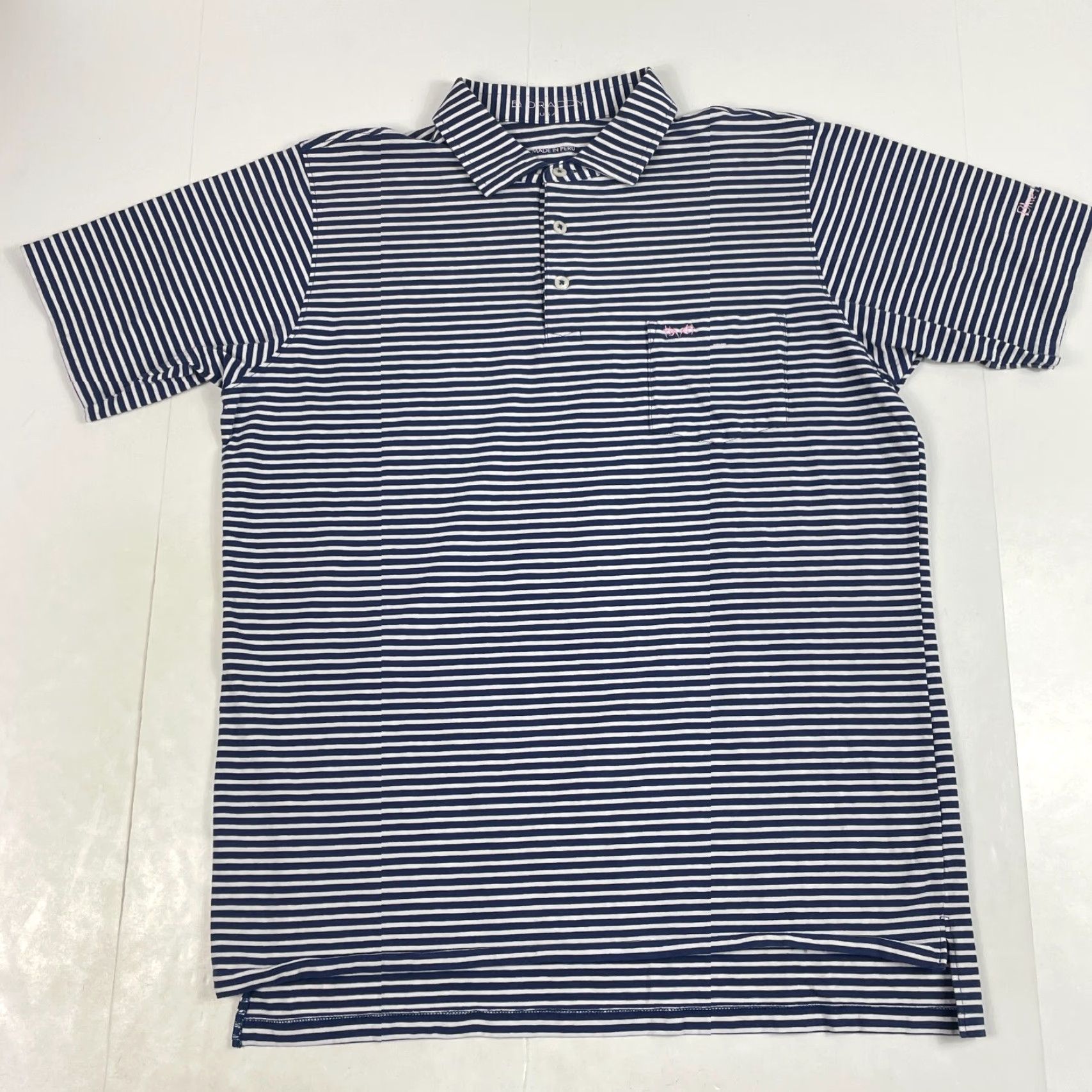 Vintage B Draddy Polo Shirt Men Small Blue Golf Short Sleeve Split Pima Cotton Spandex Striped Logo Chest Pocket Regular Size US S / EU 44-46 / 1 - 2 Thumbnail