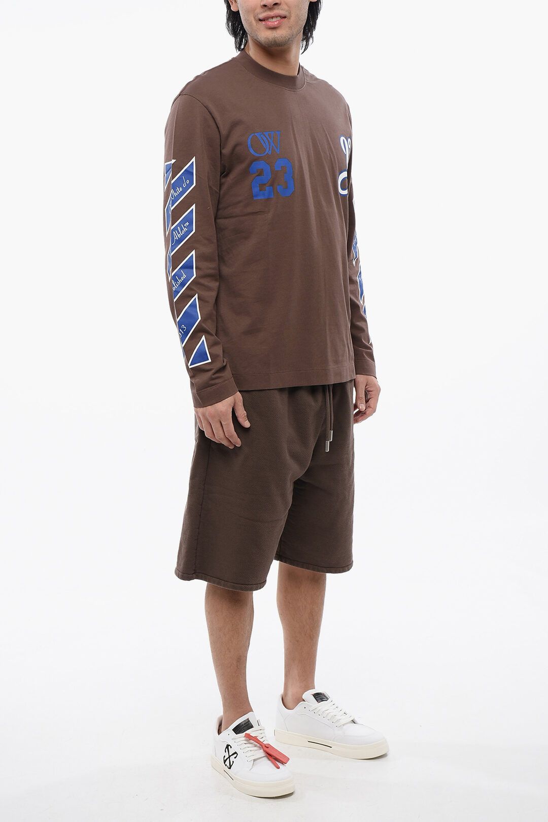 Off-White og1mm1025 Printed Rain Drum T-Shirt in Brown Size US S / EU 44-46 / 1 - 4 Thumbnail