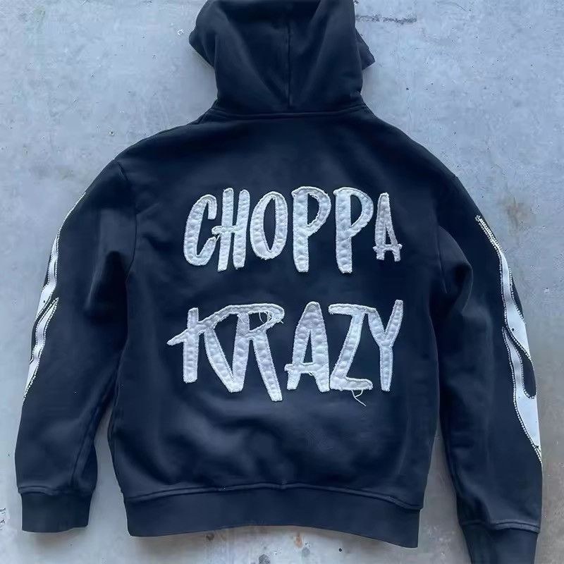 Japanese Brand Ak 47 Black Flame Sleeve Hoodie Graphic Applique Size US XXL / EU 58 / 5 - 2 Thumbnail