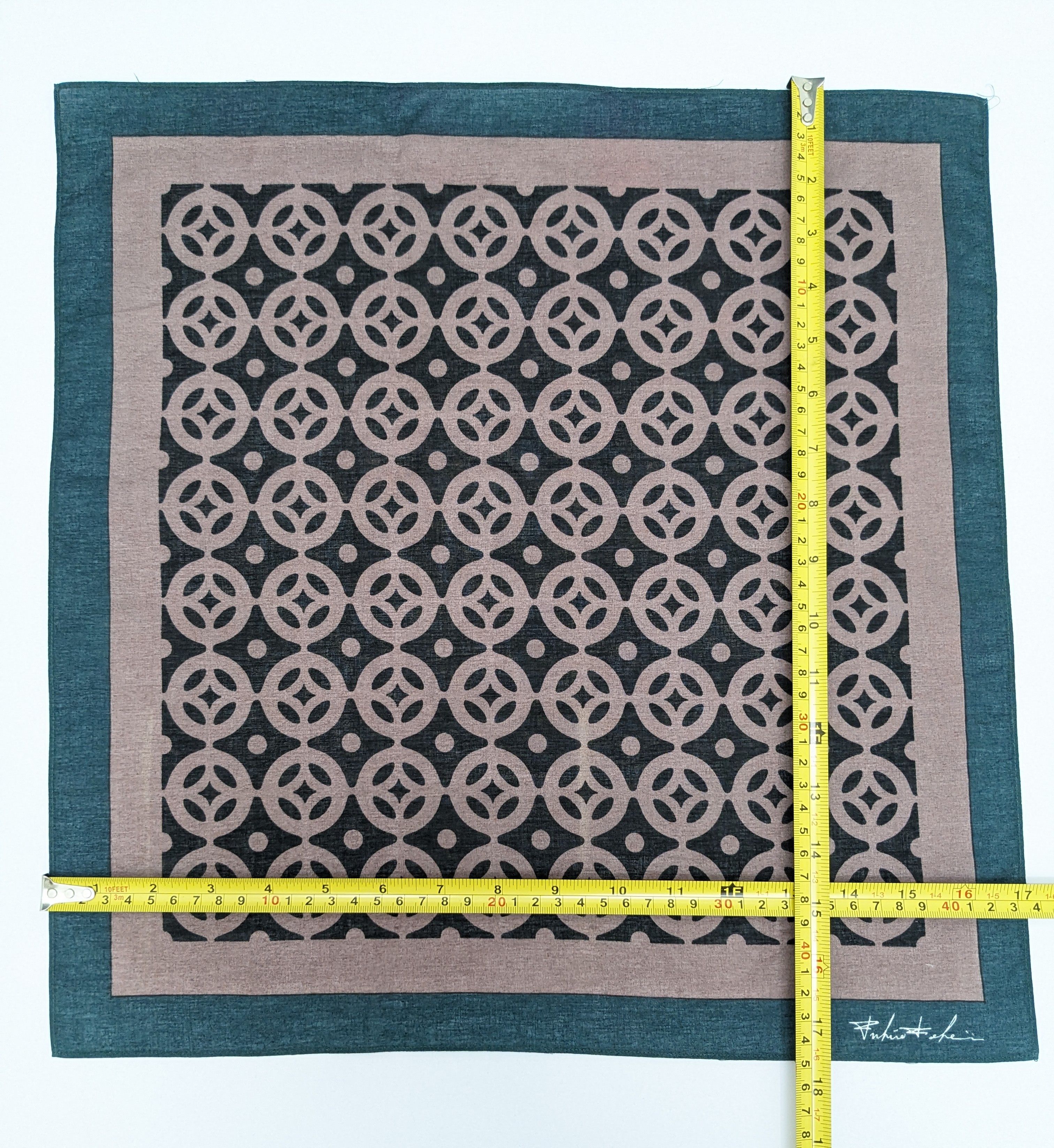 Japanese Brand Fukizo Fukei Geometric Teal & Mauve Japanese Designer Size ONE SIZE - 4 Thumbnail