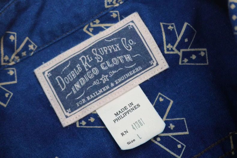 RRL Ralph Lauren RRL Ralph Lauren Outdated retro blue dye washed old poker Size US L / EU 52-54 / 3 - 7 Thumbnail
