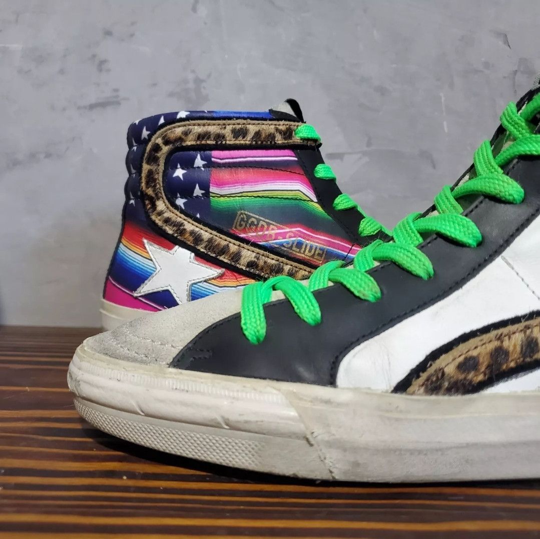 Golden Goose Golden Goose Slide High Top Sneaker 38 Rainbow Black Size US 8 / IT 38 - 16 Thumbnail
