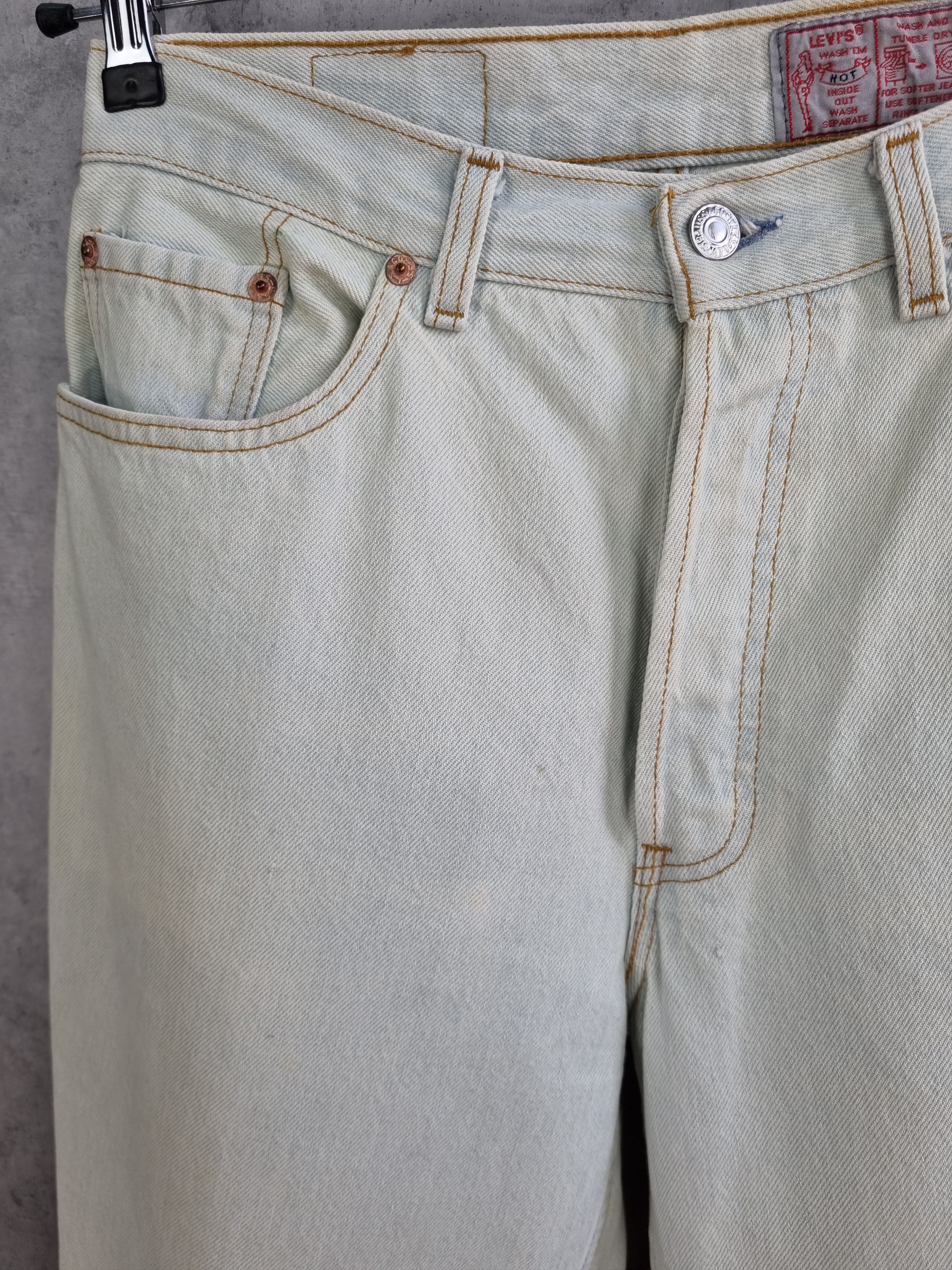 Levi's × Levi's Vintage Clothing 90s Levis France Made Cool Faded Unique Denim Jeans Size US 31 - 24 Thumbnail
