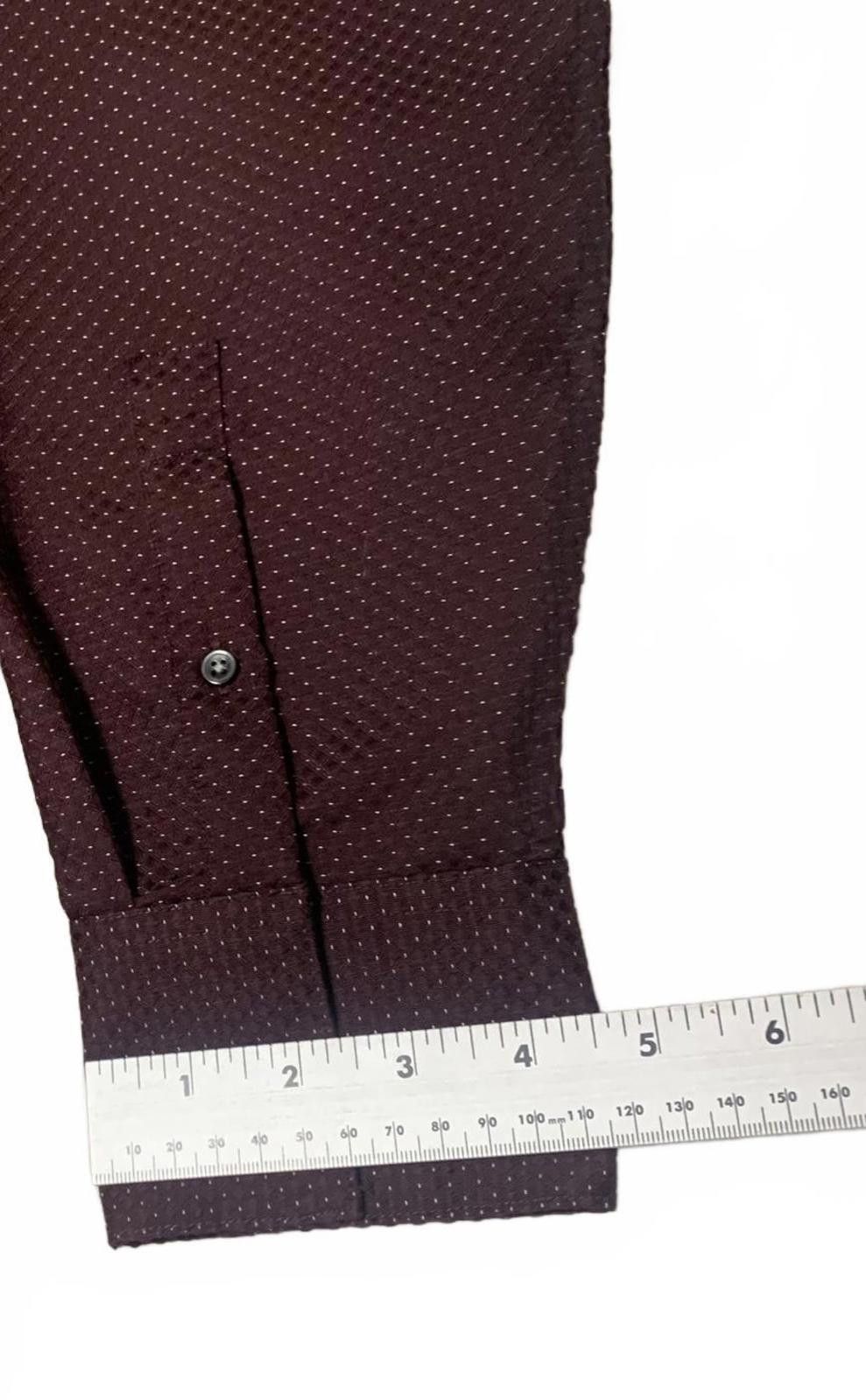 Calvin Klein VTG 90s Calvin Klein Burgundy Polka Dot Dress Shirt Size US L / EU 52-54 / 3 - 6 Thumbnail