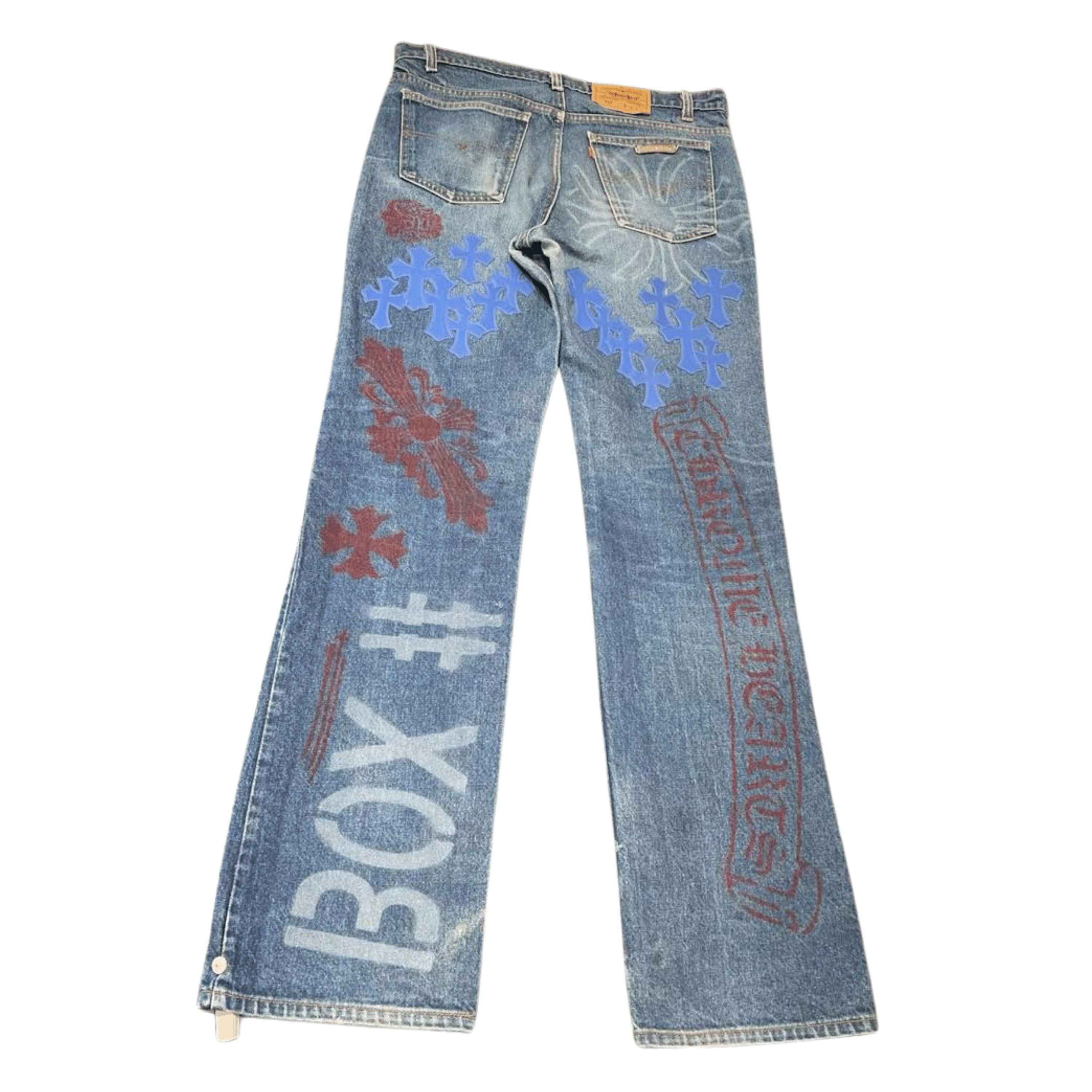 Chrome Hearts CHROME HEARTS Stencil Cross Patch Jeans Size US 33 - 2 Thumbnail