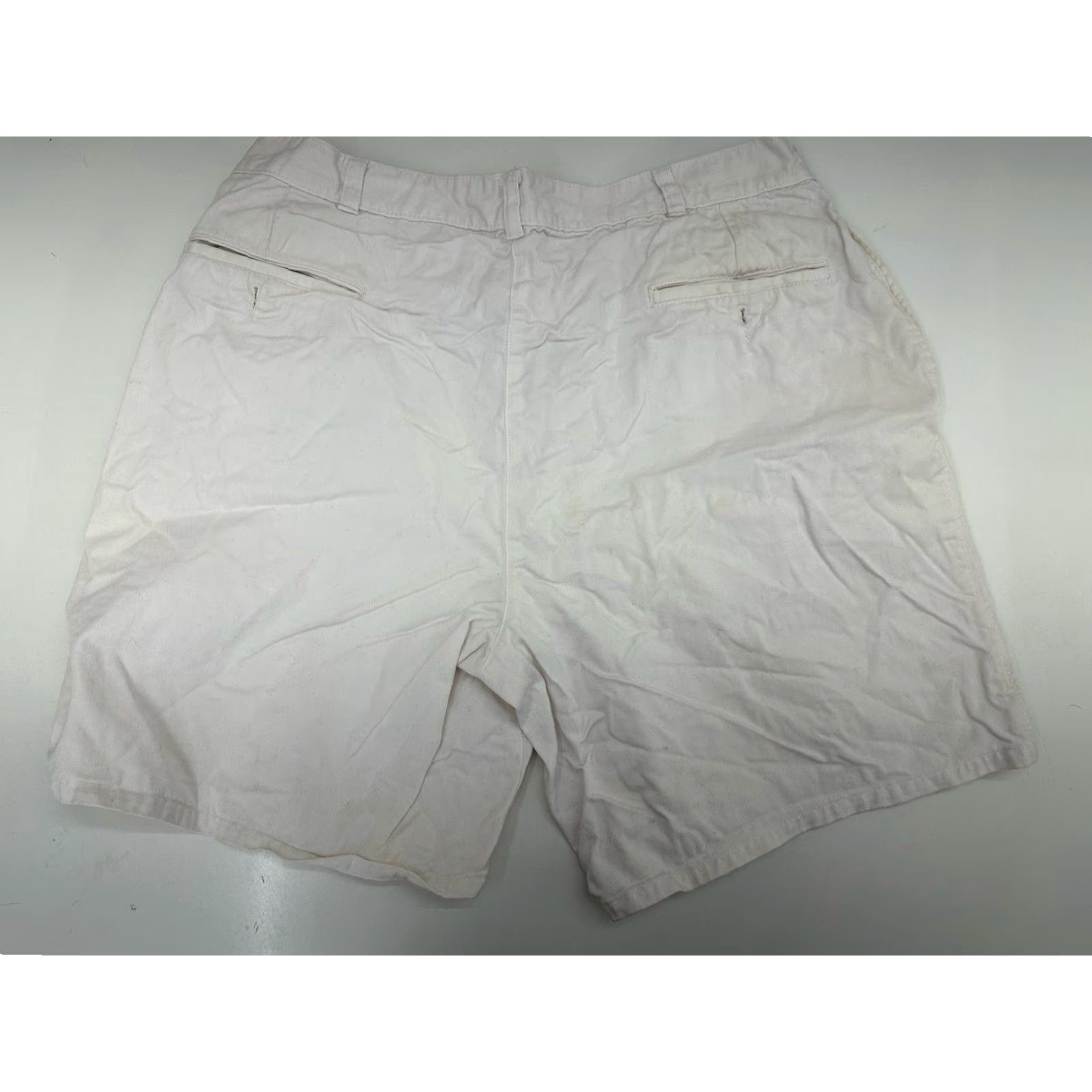 Vintage VINTAGE J.H. Breaker Mens Shorts Chino Pleated White Size 35 Casual 80s 90s American Beach Dad Classic Mens Shorts Size US 35 - 6 Thumbnail