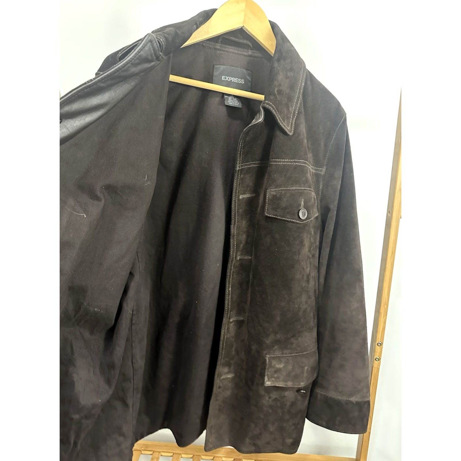 Express VTG Express Brown Suede Leather Barn Chore Jacket Coat Size L Mens Jacket Overcoat Regular Color Brown Suede Express Hull Hull? Size US L / EU 52-54 / 3 - 4 Thumbnail