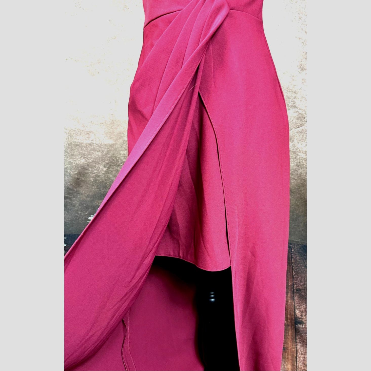 Jenny Packham Jenny Packham V-Neck Crepe Column Gown - Burgundy - size 4 Size S / US 4 / IT 40 - 11 Thumbnail