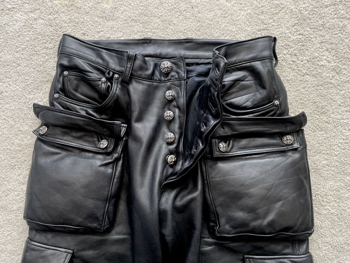 Chrome Hearts Chrome Hearts Leather Fleur Knee Cargo Pants Size US 32 / EU 48 - 4 Thumbnail