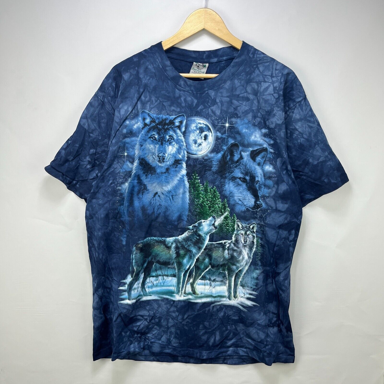 Vintage Vintage 90s Wolf Animal Dog Nature Tie-Dye T-Shirt XL Size US XL / EU 56 / 4 - 1 Thumbnail