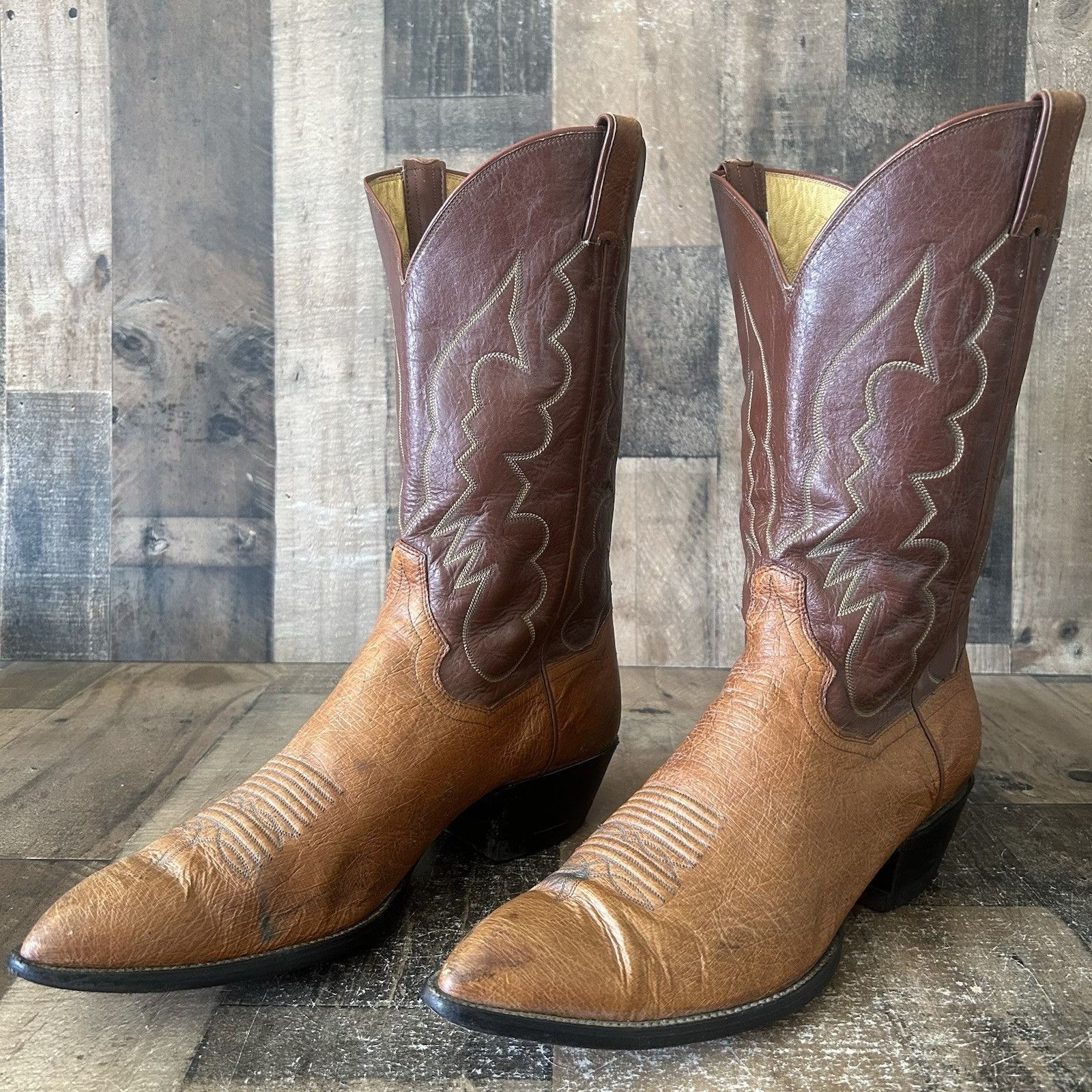 Panhandle Slim Panhandle Slim Vintage Smooth Ostrich Cowboy Boots Mens 12 D Size US 12 / EU 45 - 1 Thumbnail