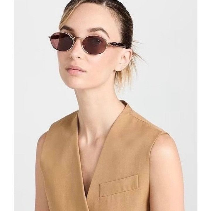 Prada Prada PR65ZS ZVN20I Sunglasses Pale Gold Oval Frame Size ONE SIZE - 10 Thumbnail
