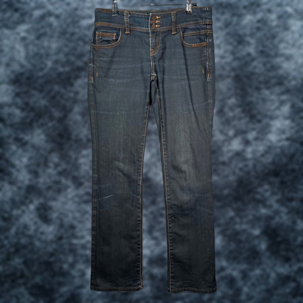 Morgan De Toi Morgan Womens Jeans Slim Denim 5-Pocket Embroidered Dark Wash Cotton Blend Stretch Size 26" / US 2 / IT 38 - 1 Thumbnail